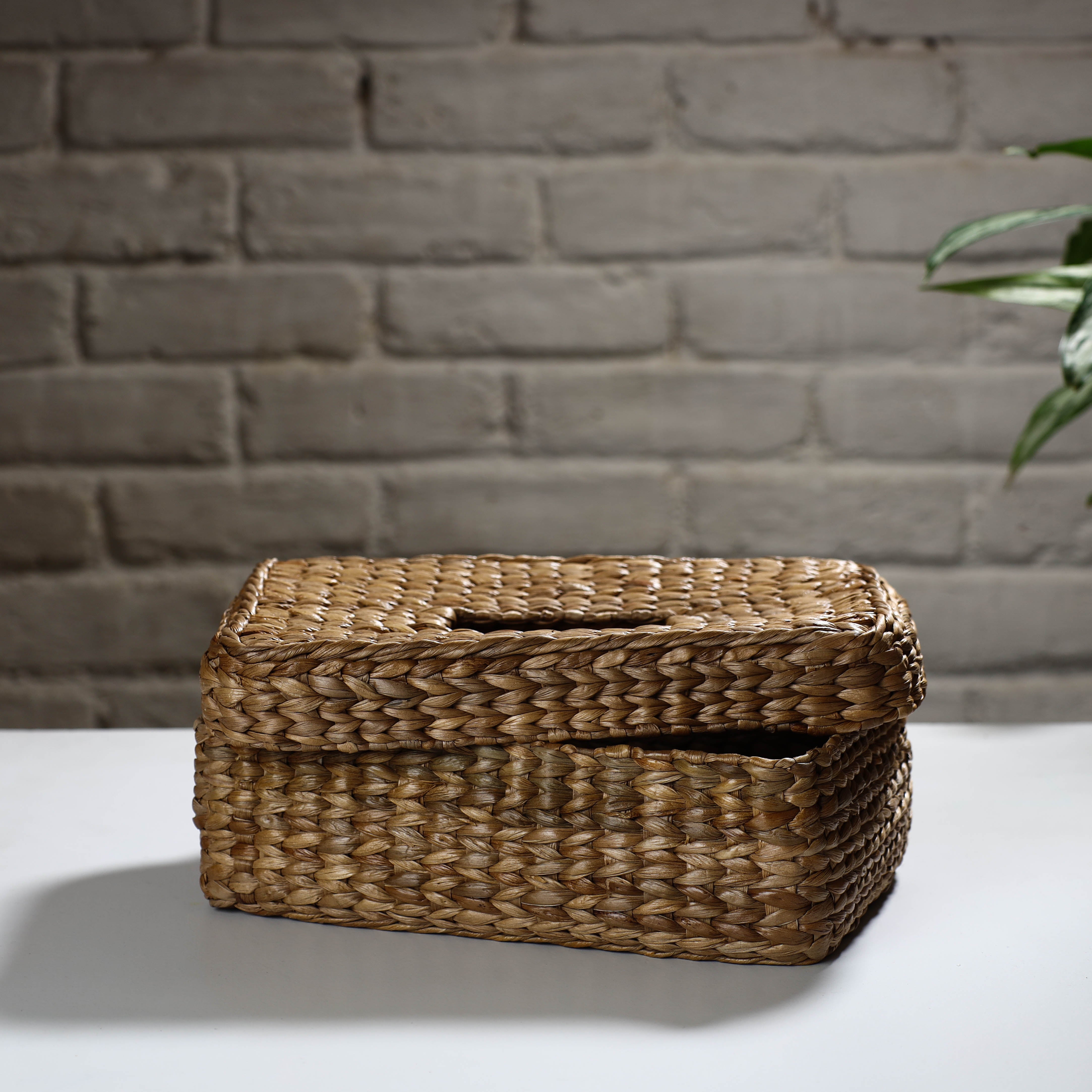 ITOKRI CRAFTS INITIATIVE Brown - Handmade Organic Water Hyacinth Rectangular Tissue Box 01 - view 2