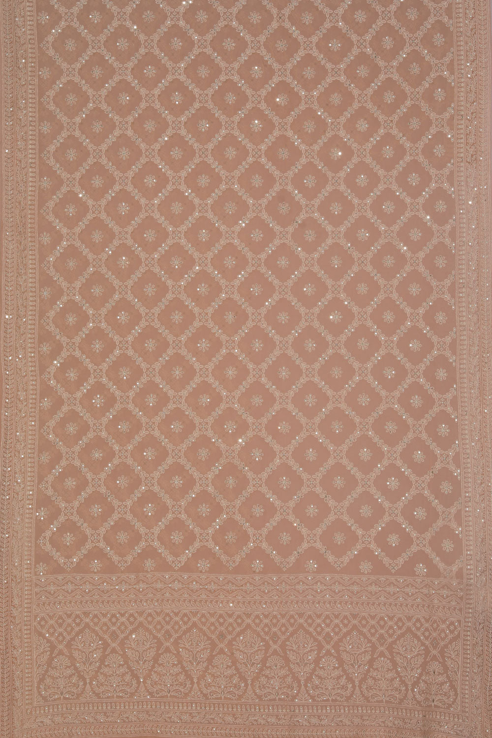 Kalanjali Georgette Pastel-Peach Saree – Women's - view 3