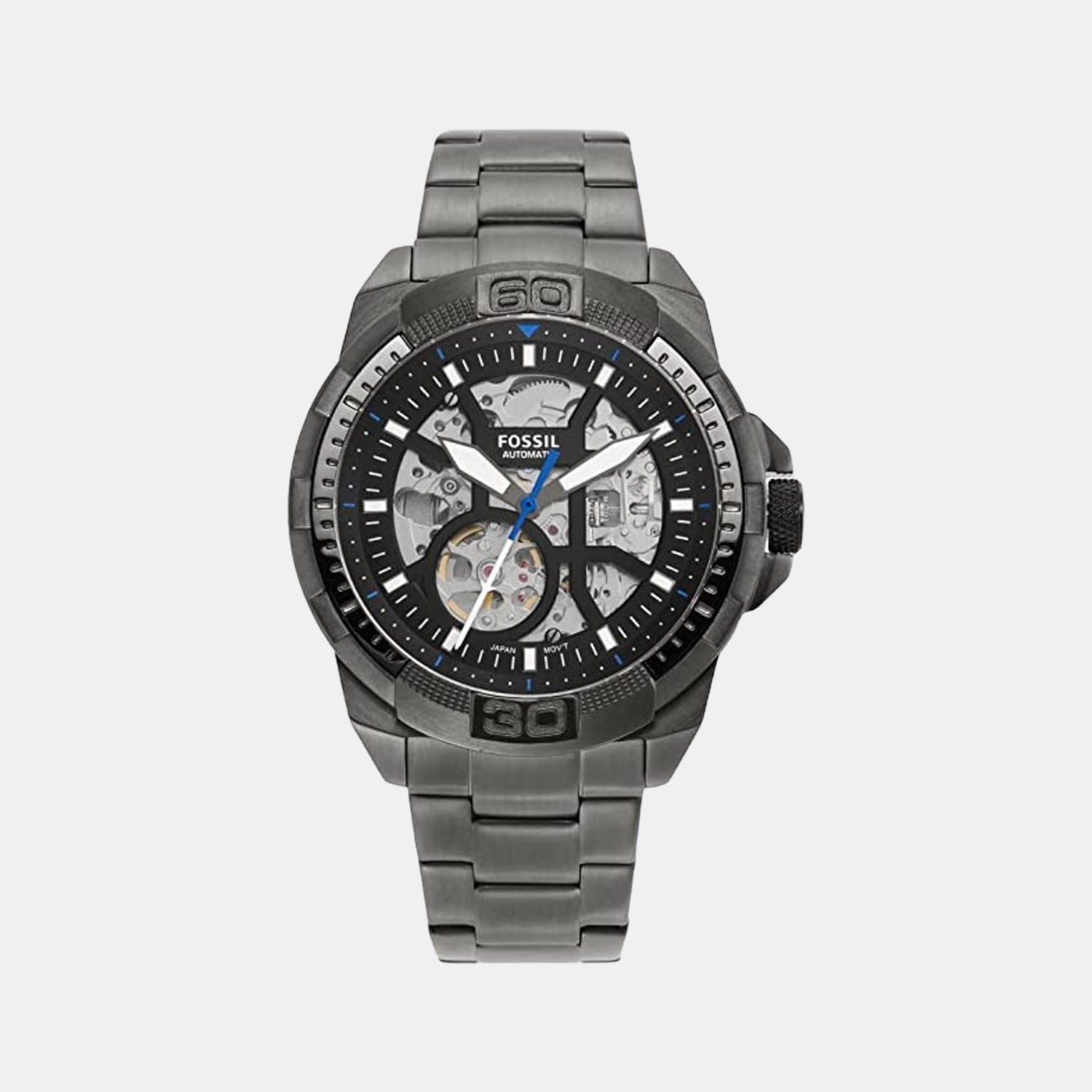 Fossil Bronson Men Automatic Black Dial Analog Stainless Steel Watch ME3218
