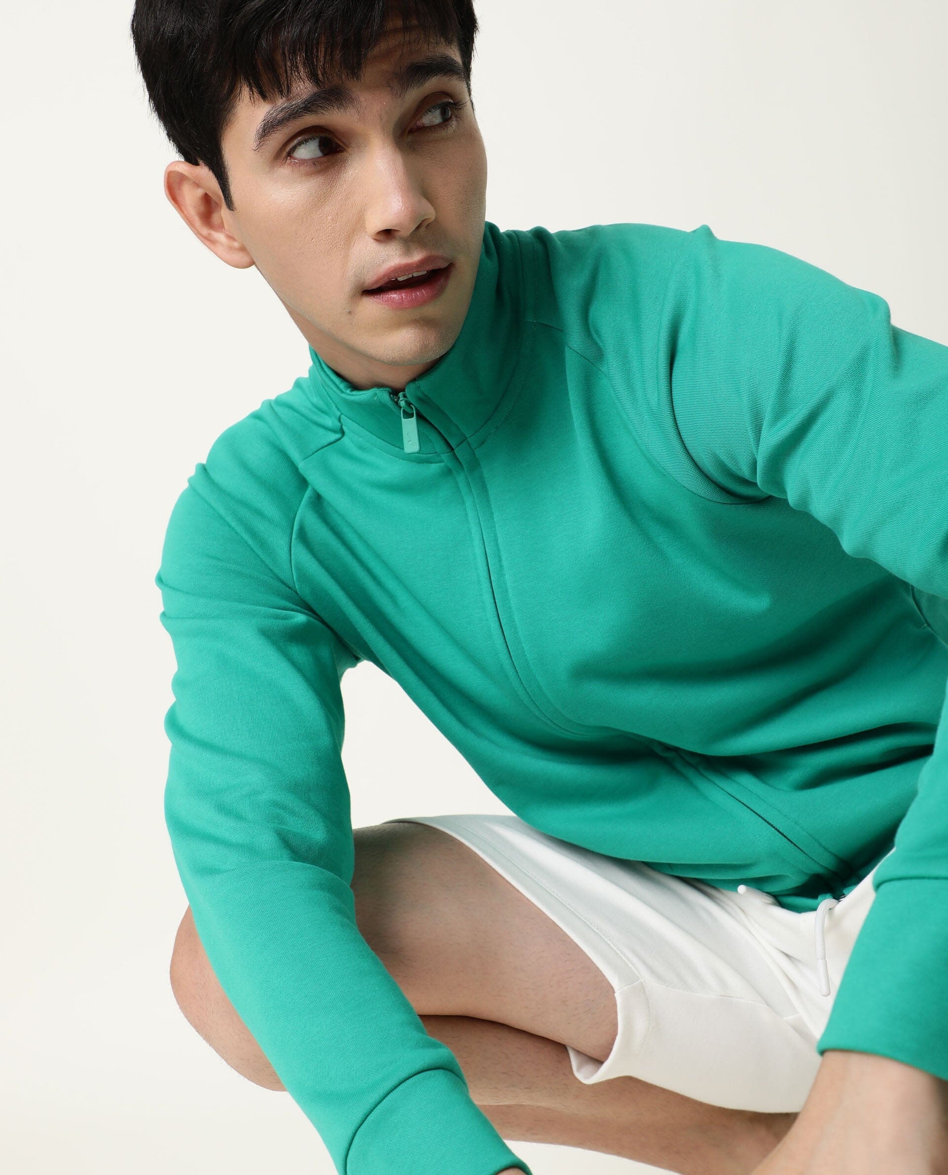Rare Rabbit Articale Men's Azil Emerald Green High Neck Zip-Up Jacket - view 3