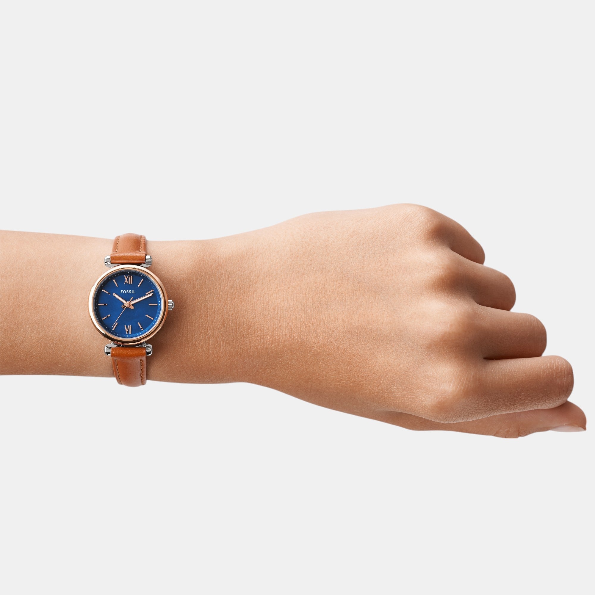 Fossil Carlie Women Quartz Blue Mother Of Pearl Dial Analog Leather Watch ES4701 - view 7