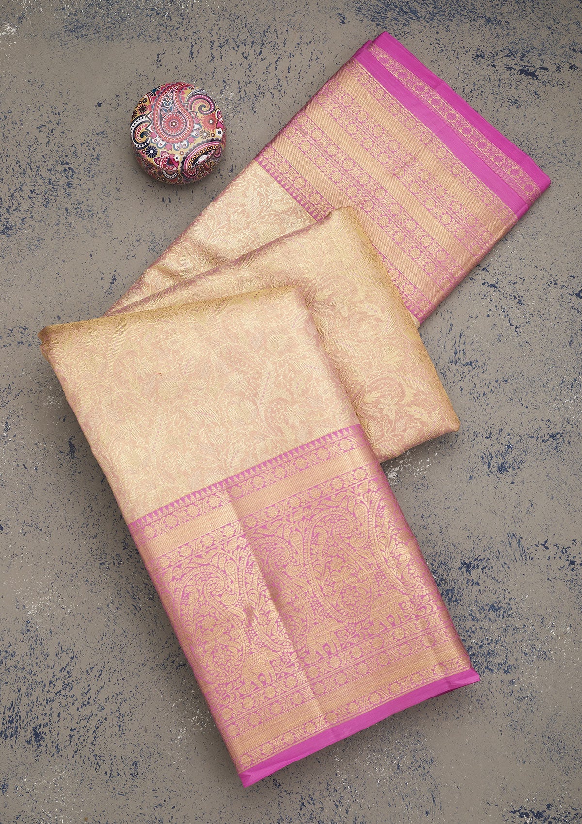 Koskii Mauve Zariwork Pure Silk Saree – Women's