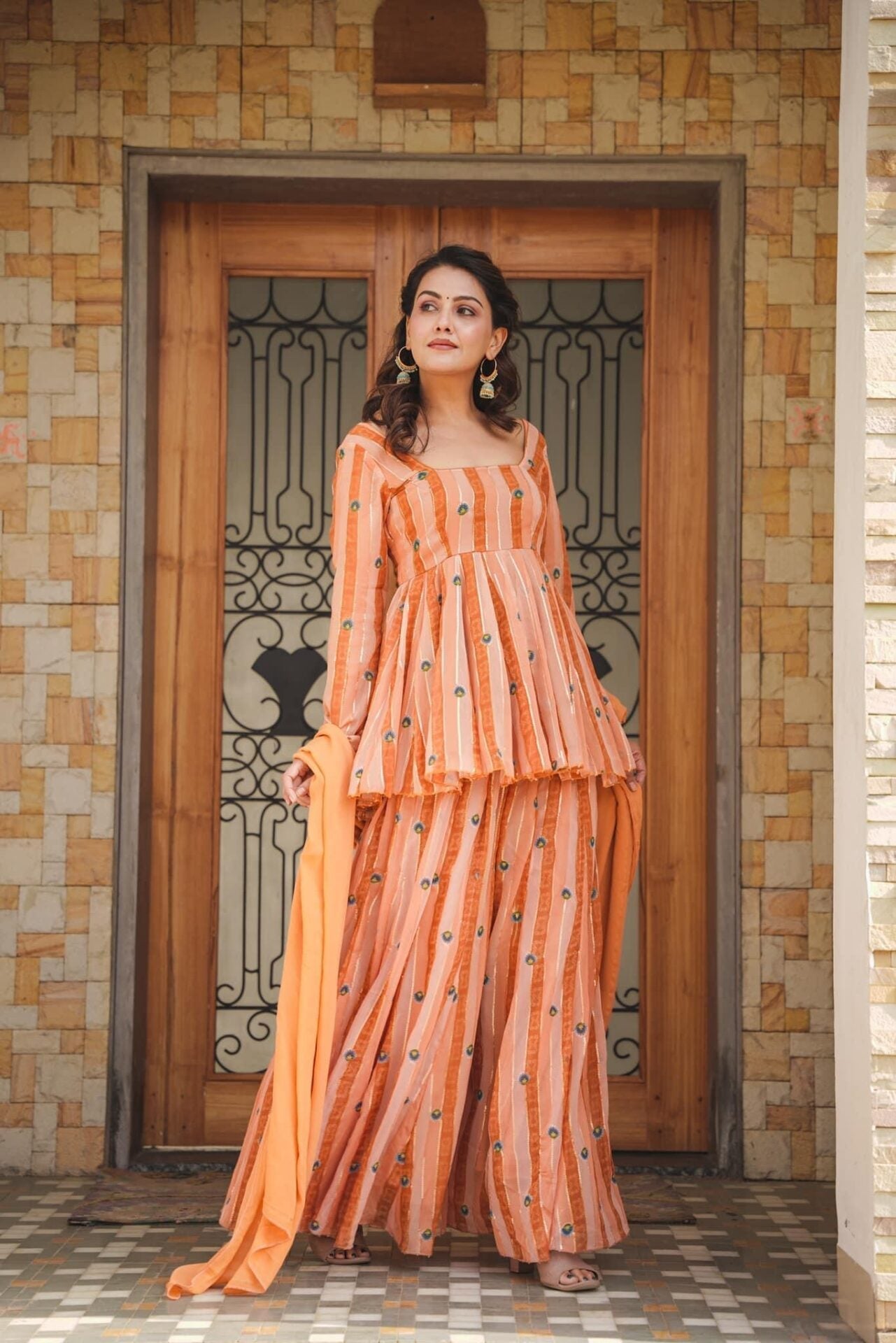 Idaho-o Darshi Georgette Kurta-palazzo Set - view 4