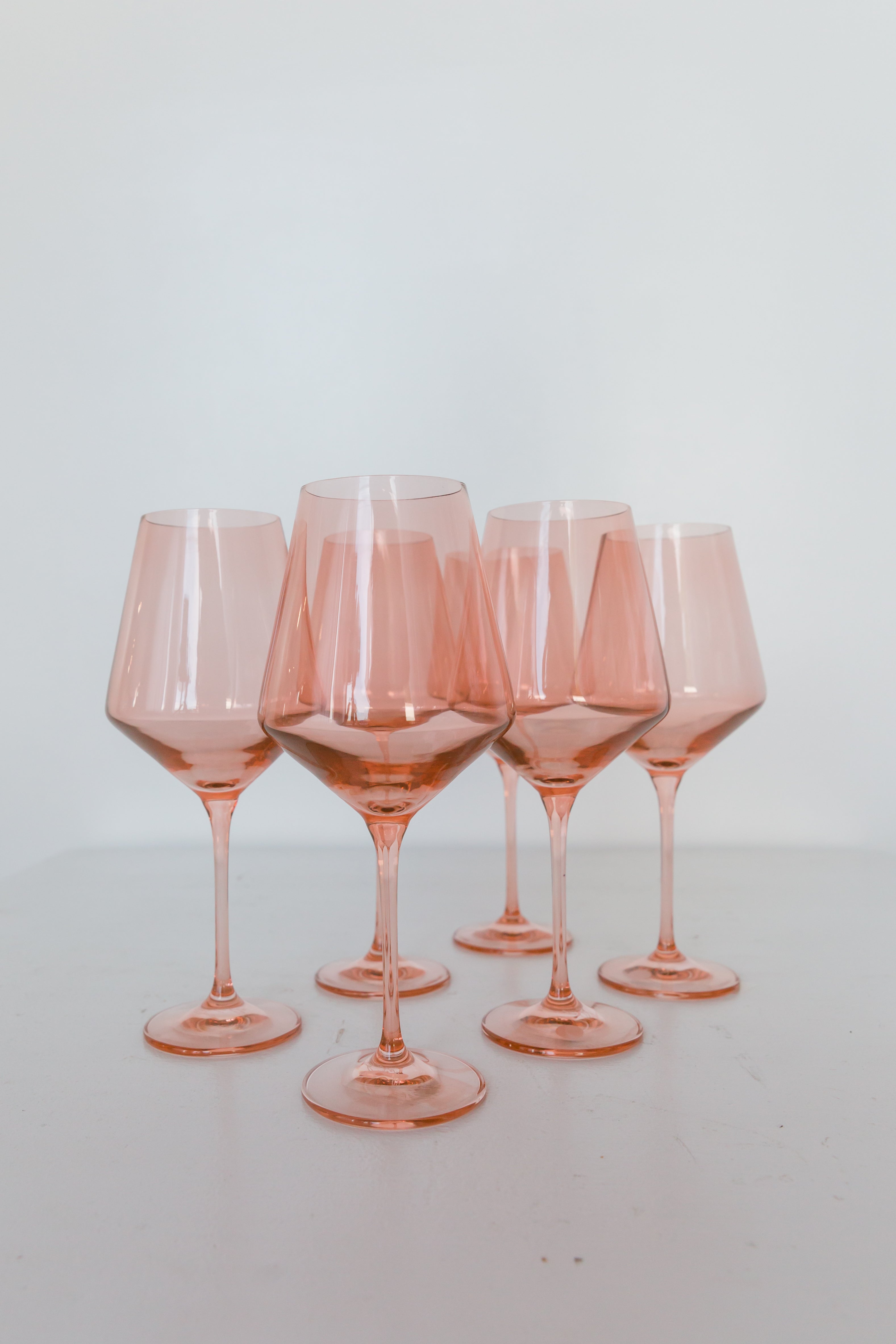 Estelle Colored Glass Estelle Colored Wine Stemware - Set of 6 {Blush Pink}