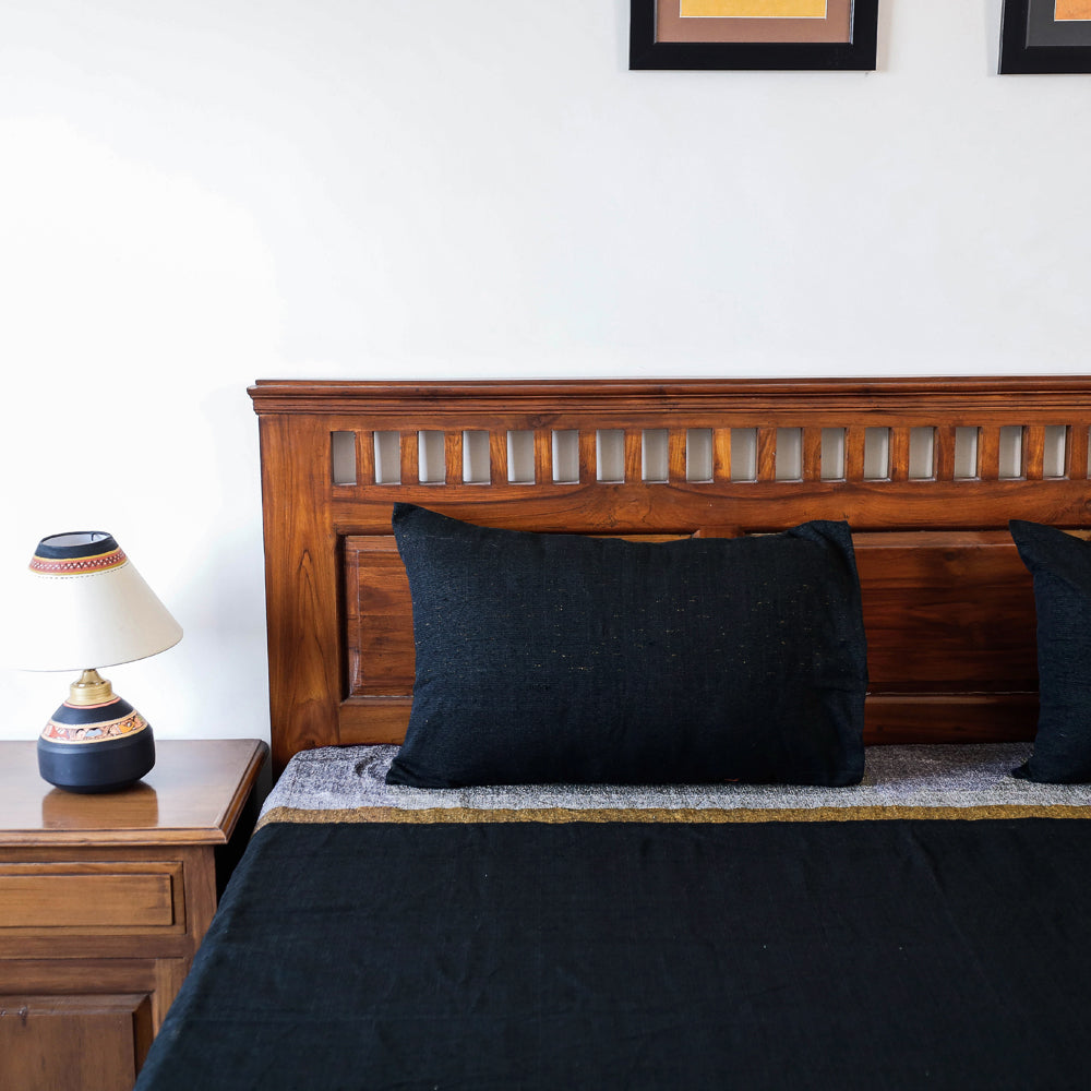 AHA VASTRA HANDLOOM Black - Jhiri Pure Handloom Cotton Double Bedcover (108 x 90 in) - view 2