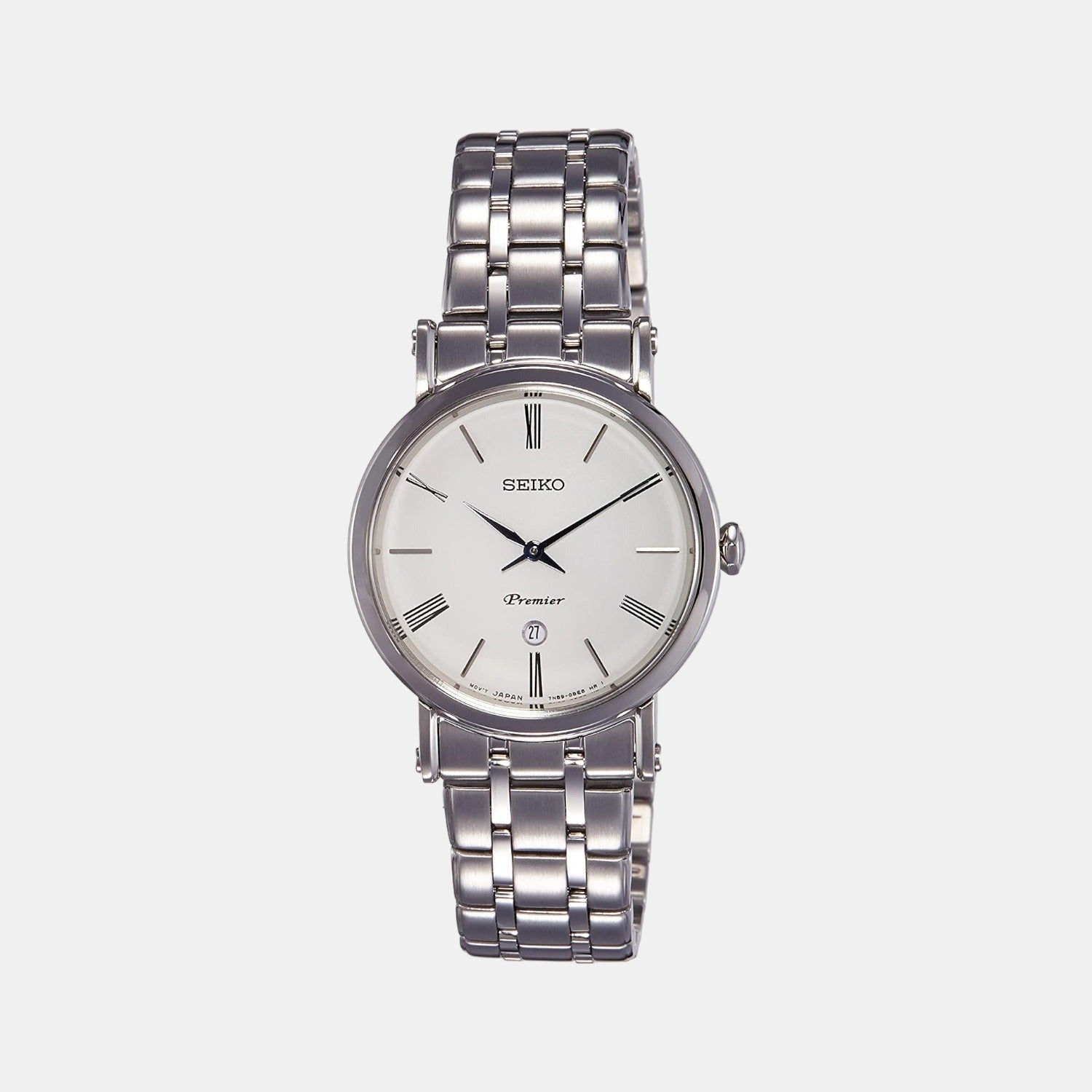 Seiko Dress Women Quartz White Dial Analog Stainless Steel Watch SXB429P1