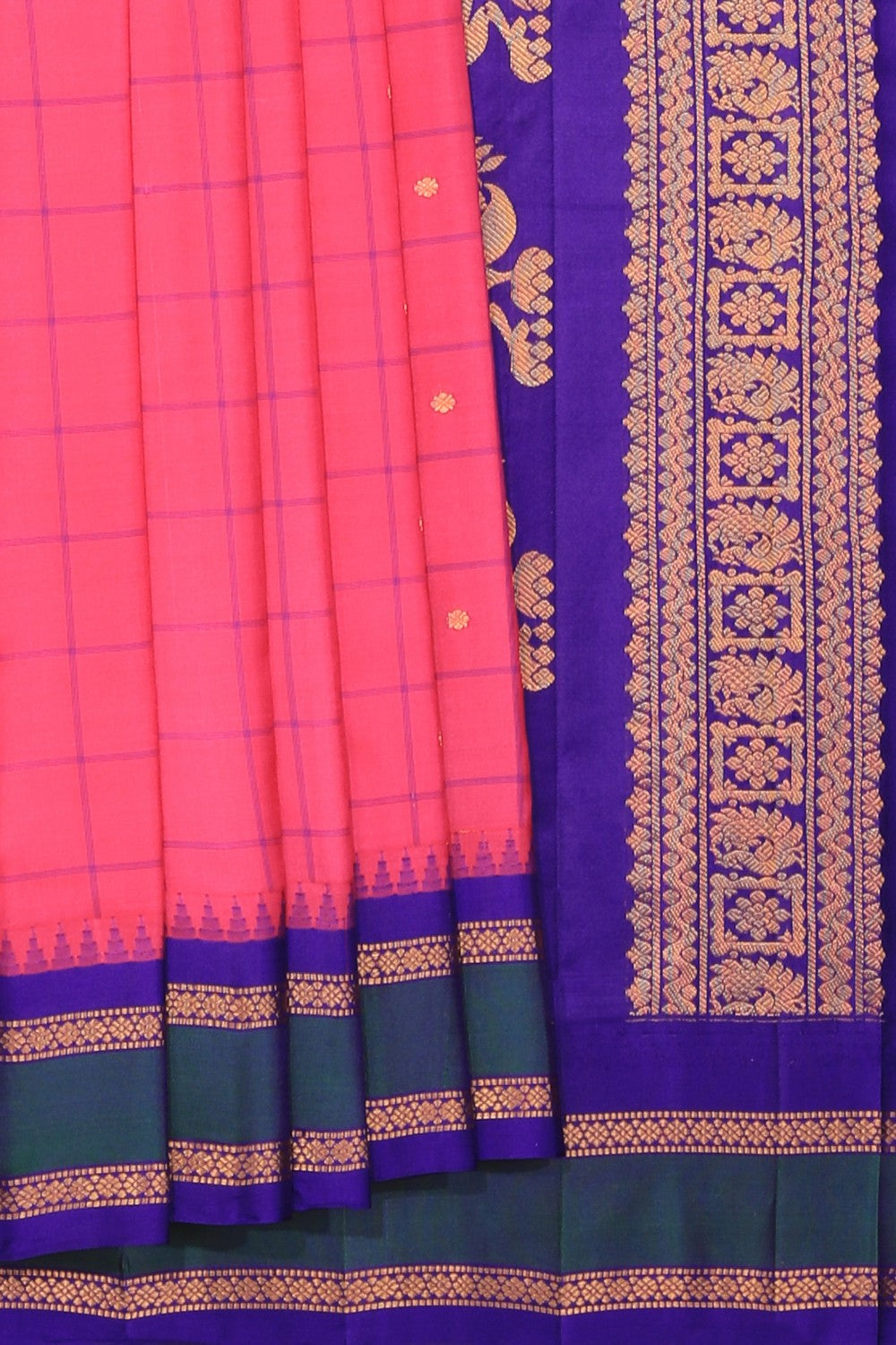 Kalanjali Gadwal Silk Pink Saree – Women's