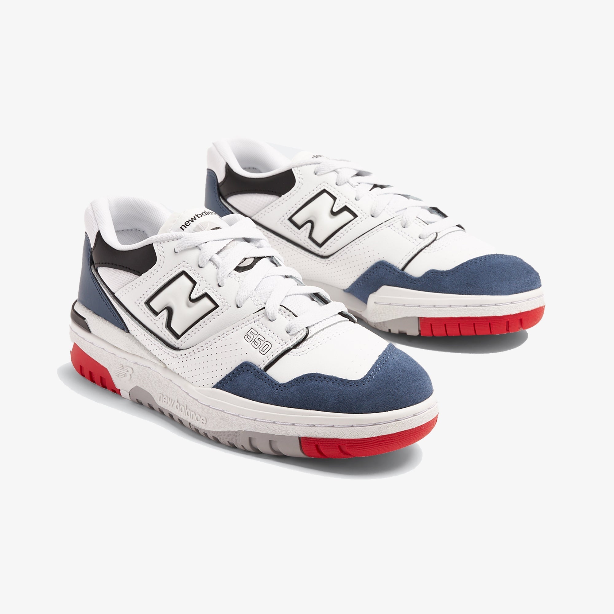 New Balance | BB550 { WHITE/NAVY BLUE - view 2