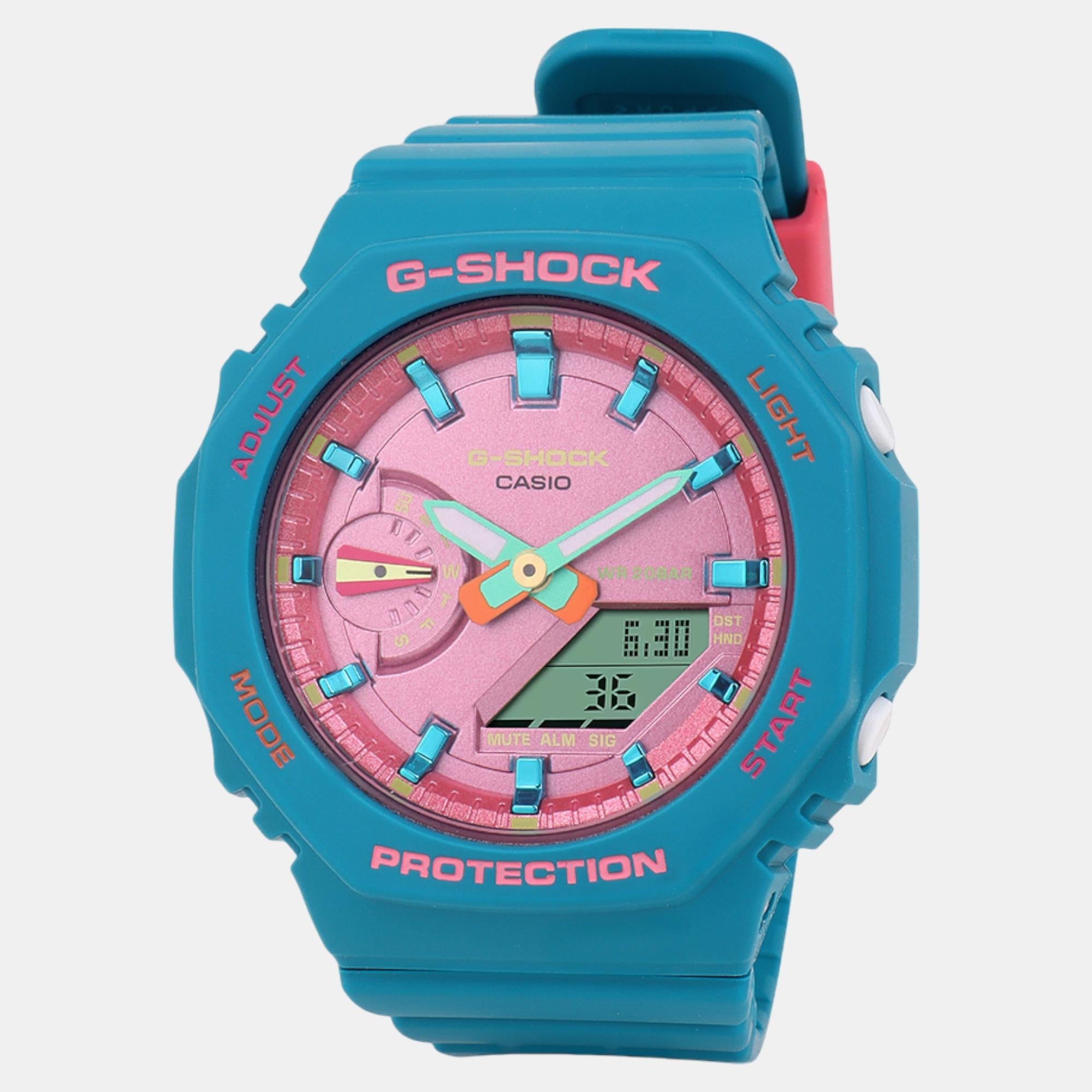 Casio G-Shock Women Quartz Pink Dial Analog-Digital Resin Watch G1418
