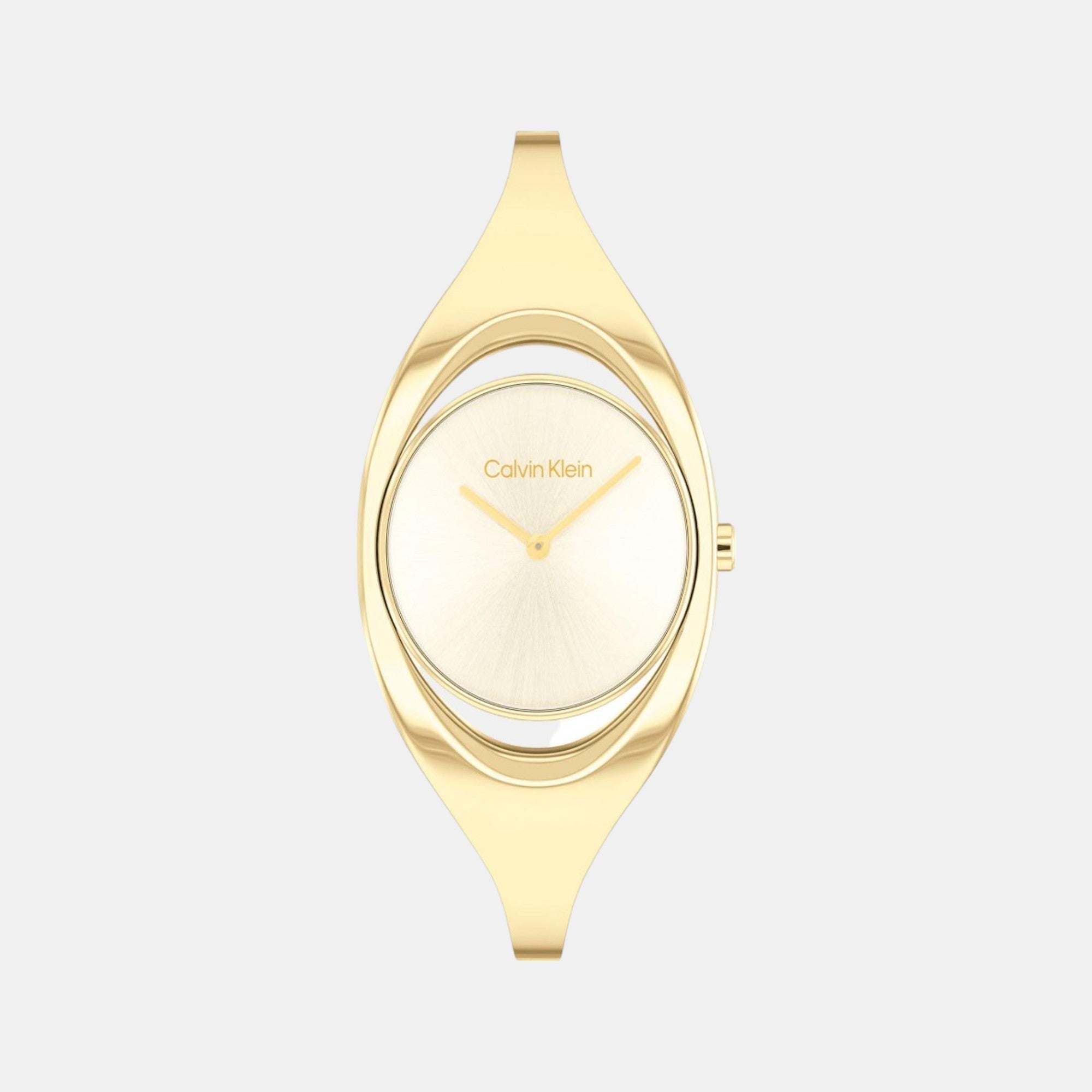 Calvin Klein Ck Elation Women Quartz Champagne Dial Analog Stainless Steel Watch 25200391