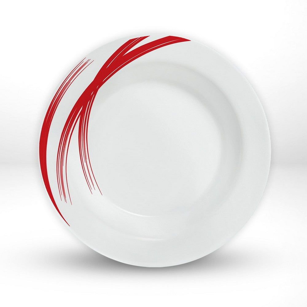 My Borosil Larah by Borosil Red Stella Noodle / Soup Plate