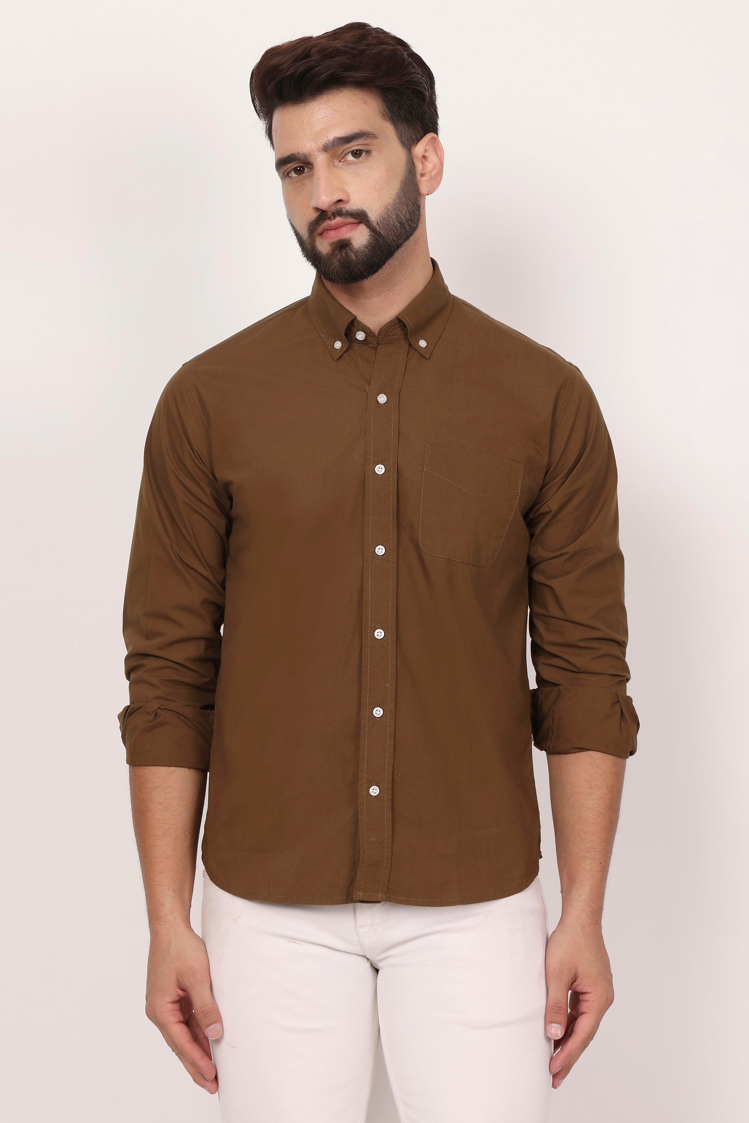 BlackTree New Mehroon Down Button Casual Shirt I 100% Cotton Twill