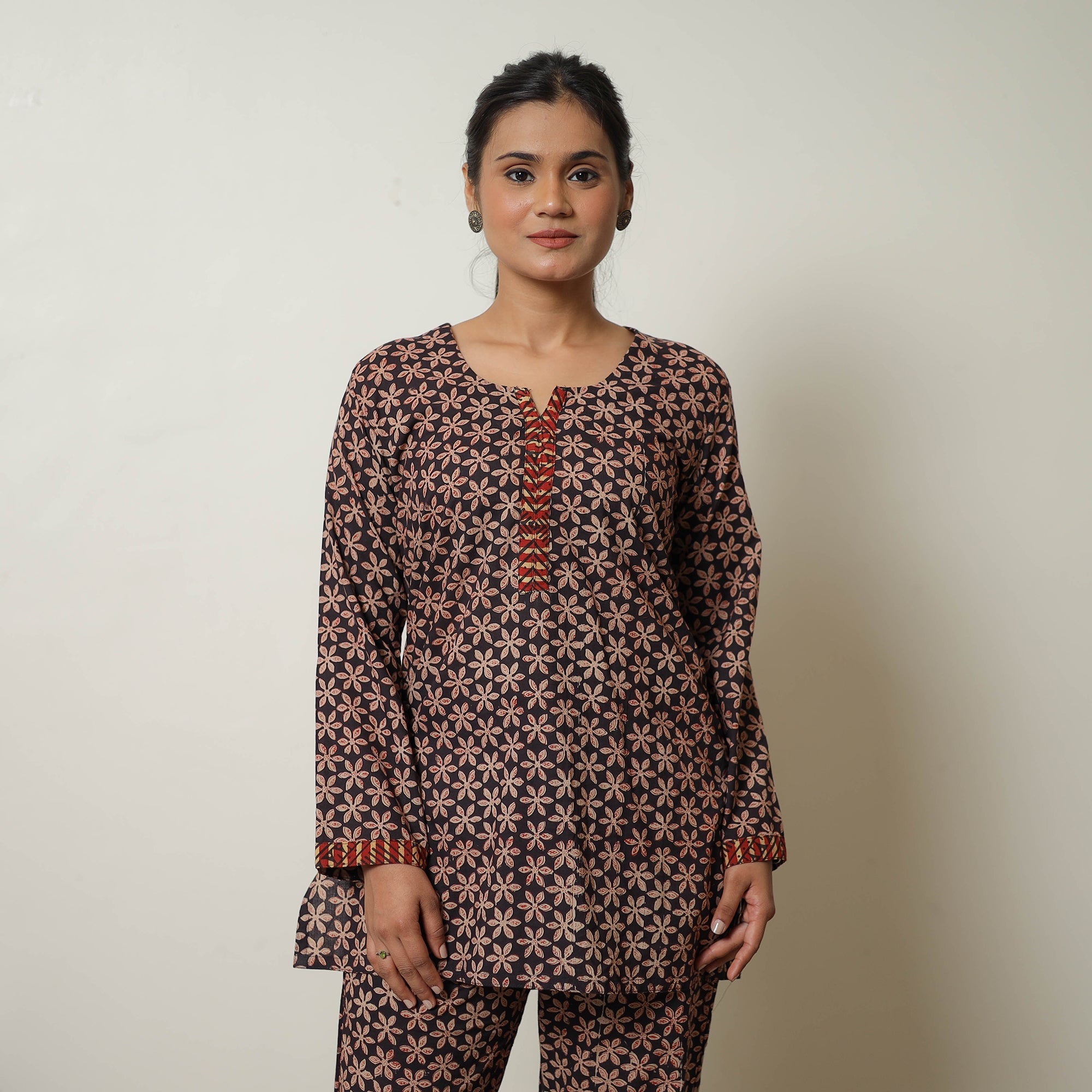ITOKRI CASUALS Brown - Block Printed Cotton Bagru Co-Ord Set 11