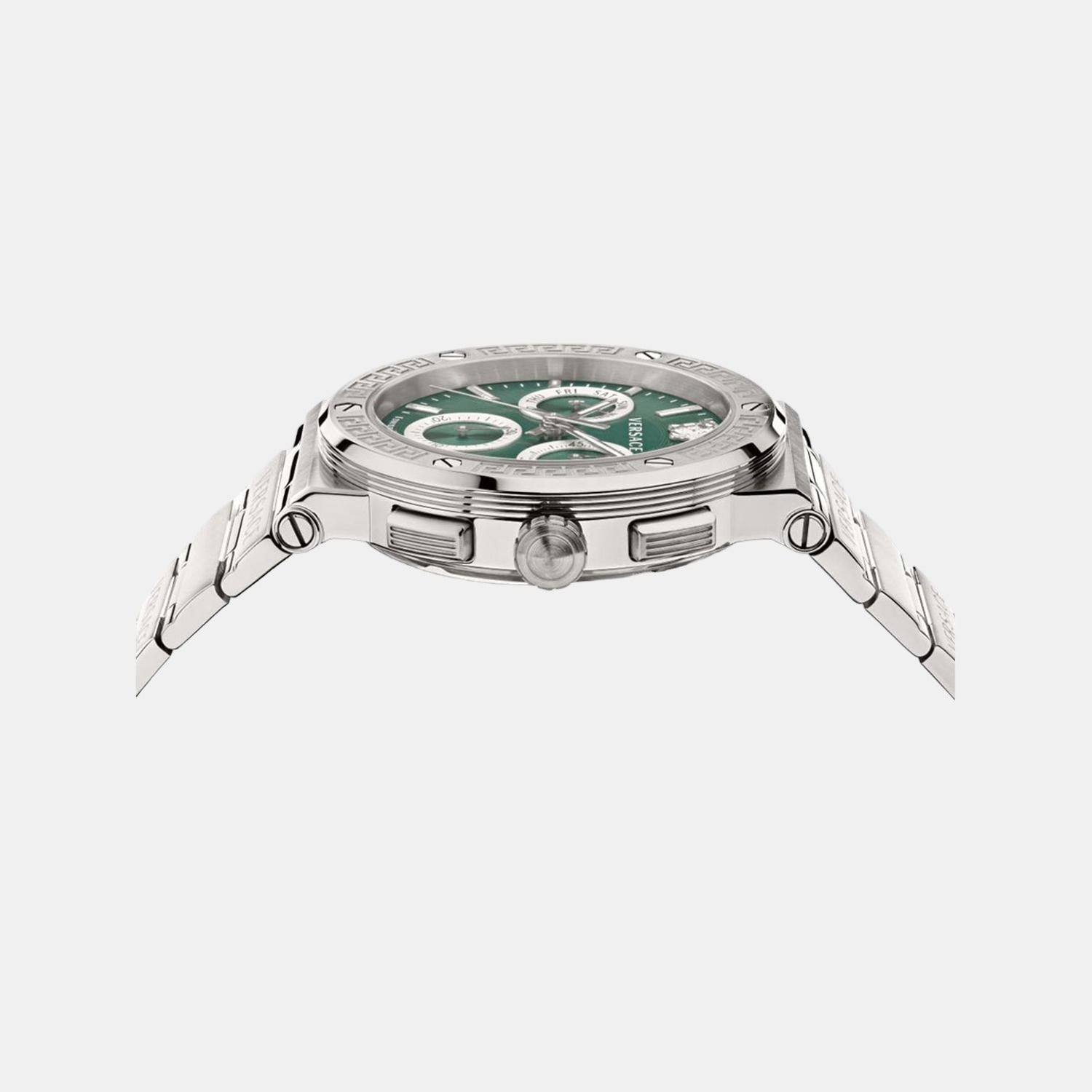 Versace Greca Men Quartz Green Dial Chronograph Stainless Steel Watch VEZ900121 - view 3