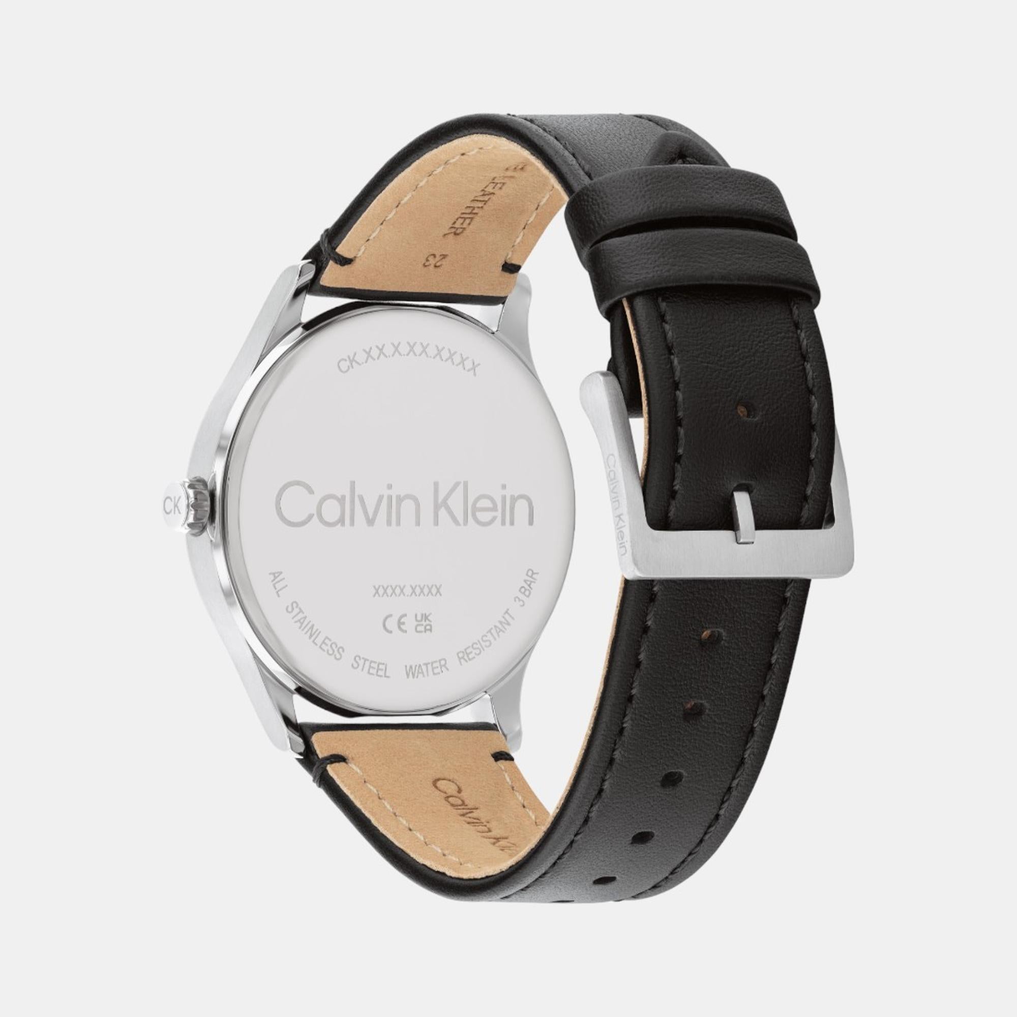 Calvin Klein Ascend Men Quartz Olive Green Dial Analog Leather Watch 25200454 - view 3