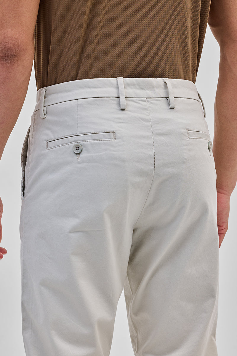 SNITCH Cream Slim Fit Trousers - view 6