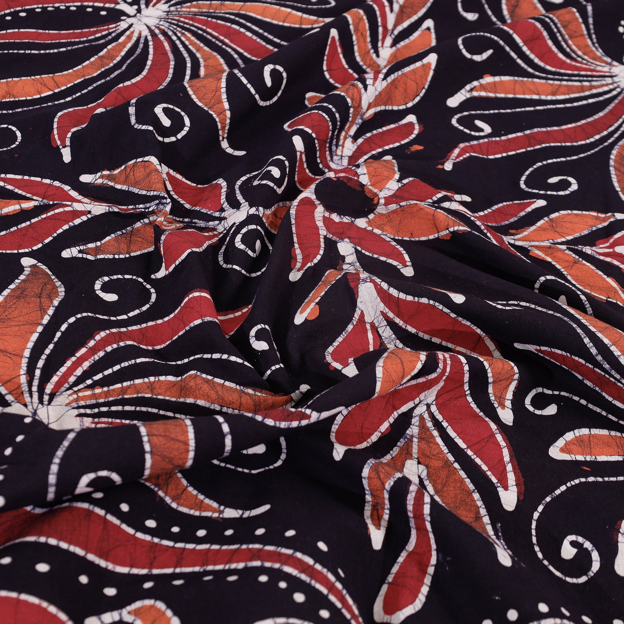 KACHCHH JI CHHAAP Black - Hand Batik Printed Cotton Double Bed Cover with Pillow Covers (104 x 90 in) - view 5
