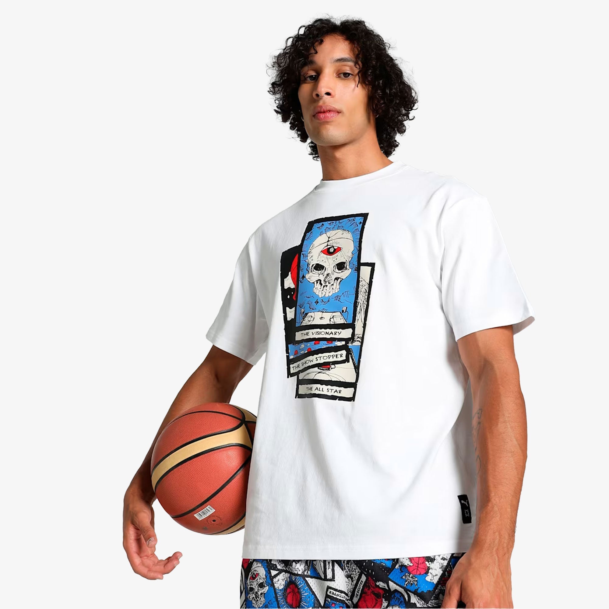 Puma | HOOPS DECK BASKETBALL T-SHIRT { WHITE