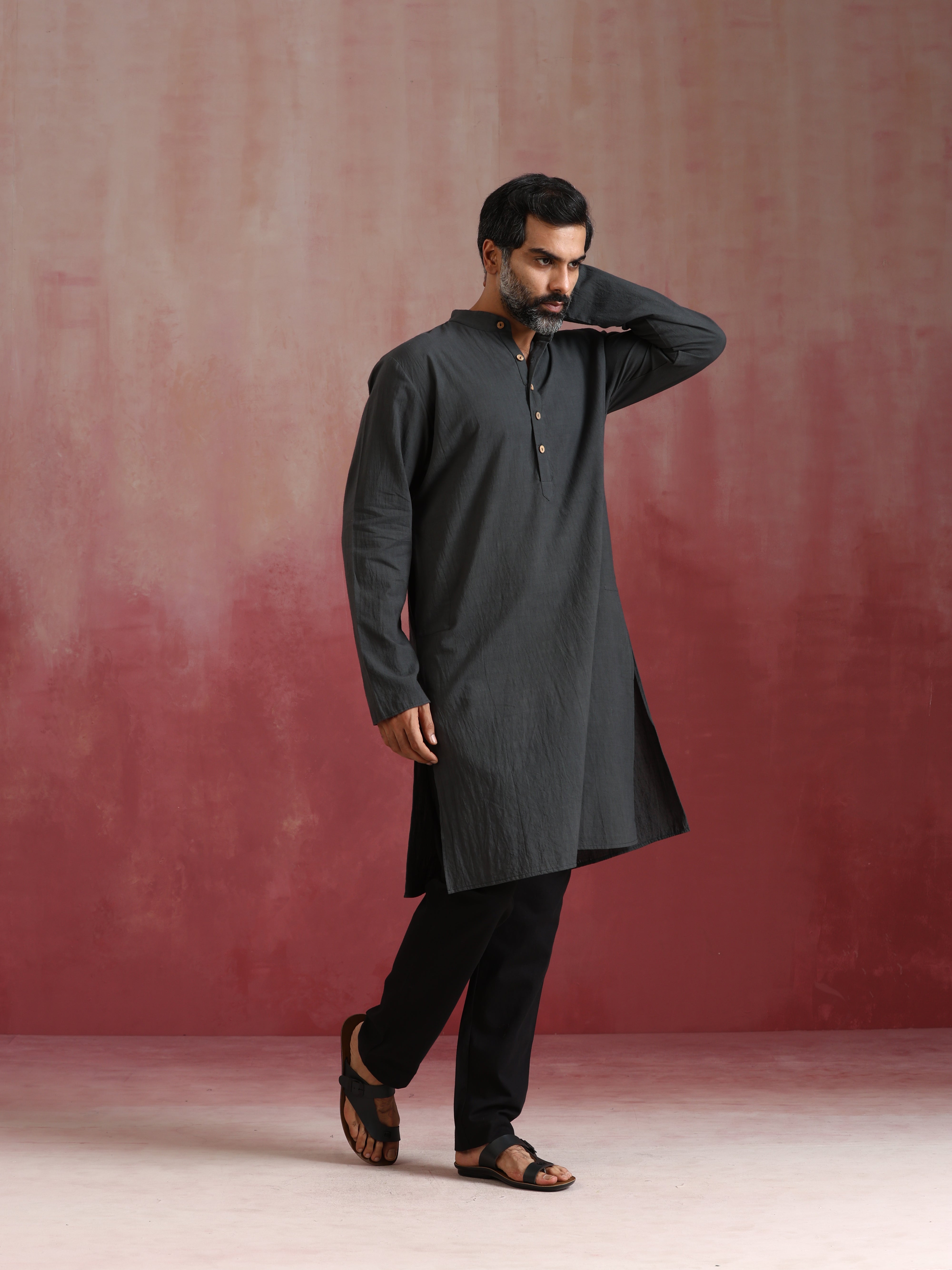 trueBrowns Men's Grey Kurta - view 2