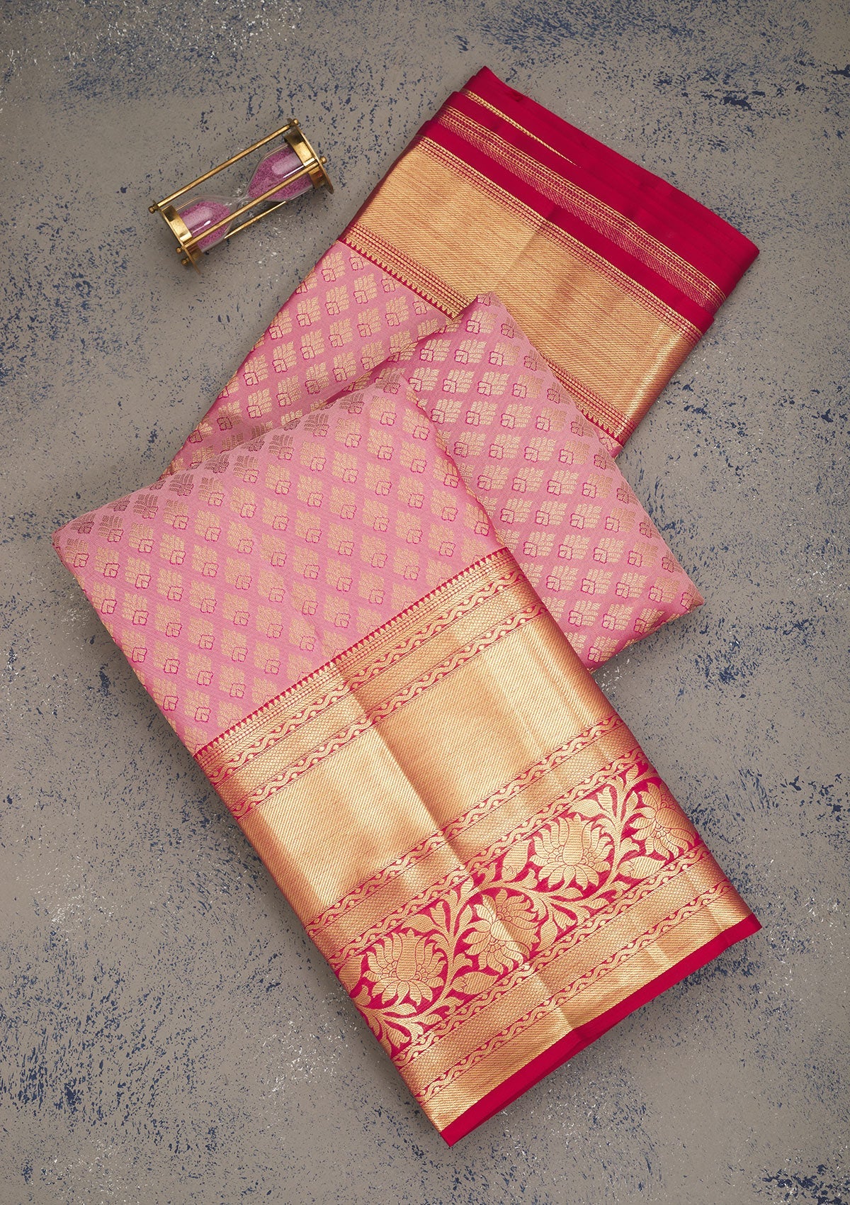 Koskii Baby Pink Zariwork Pure Silk Saree – Women's
