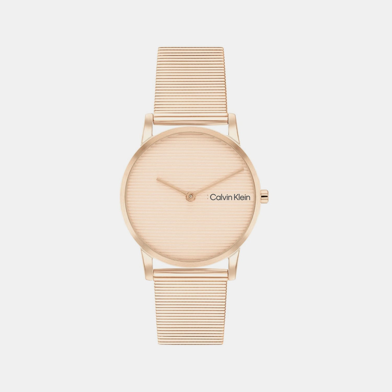 Calvin Klein Ck Feel Women Quartz Carnation Gold Dial Analog Mesh Watch 25100036