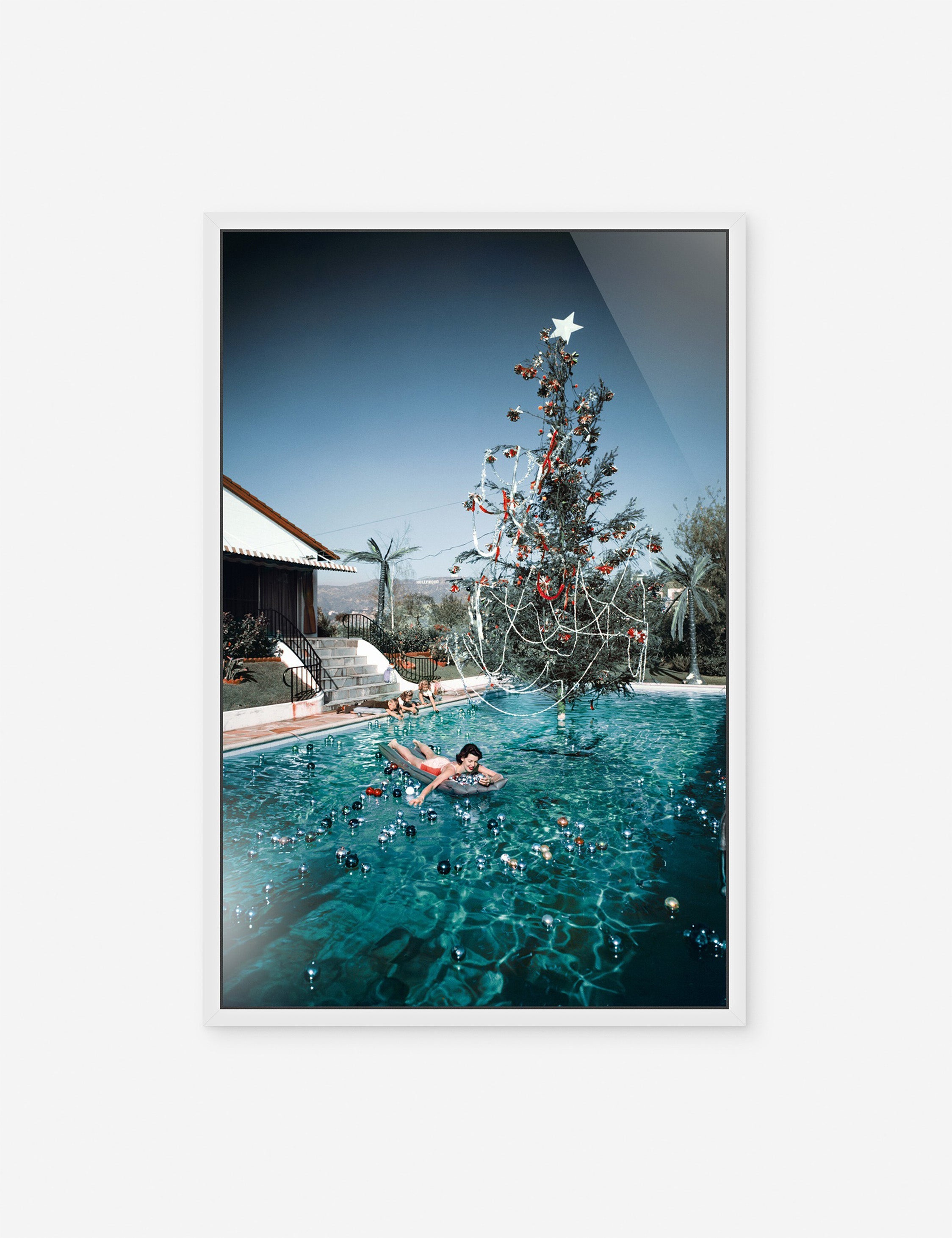 Lulu and Georgia Christmas Swim Photography Print by Slim Aarons