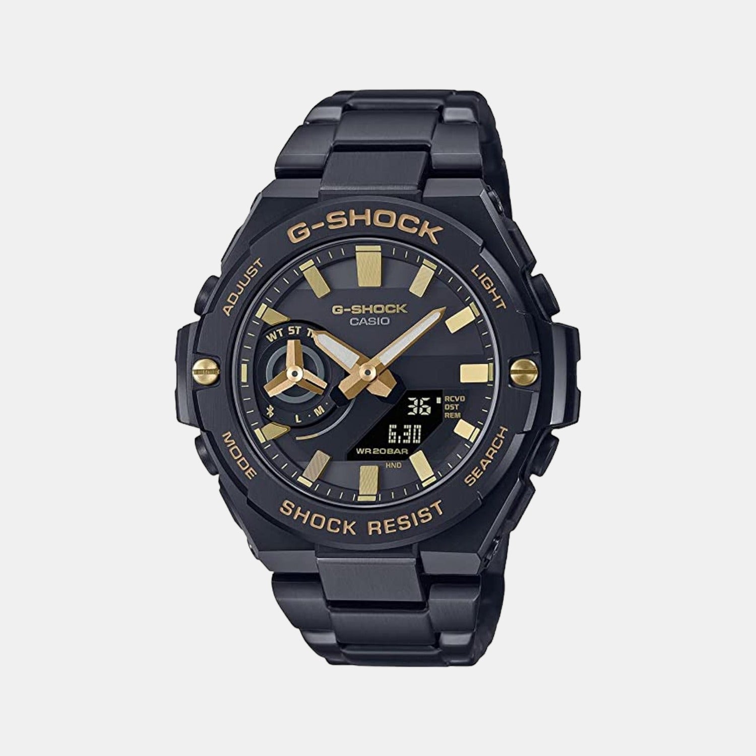 Casio G-Shock Men Quartz Black Dial Analog-Digital Stainless Steel Watch G1275