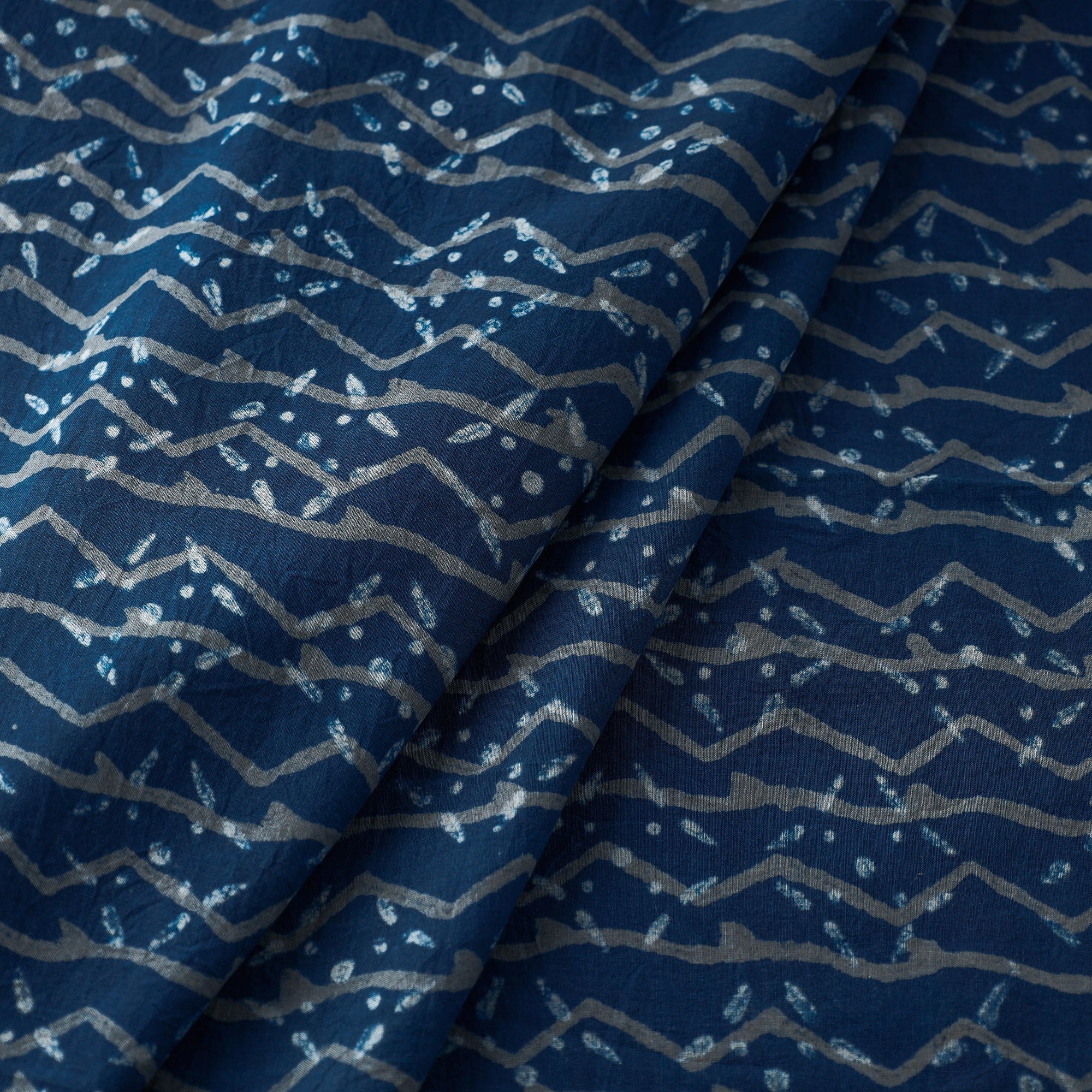 HAVELI CHRONICLES Blue - Akola Hand Block Printed Cotton Fabric - view 2