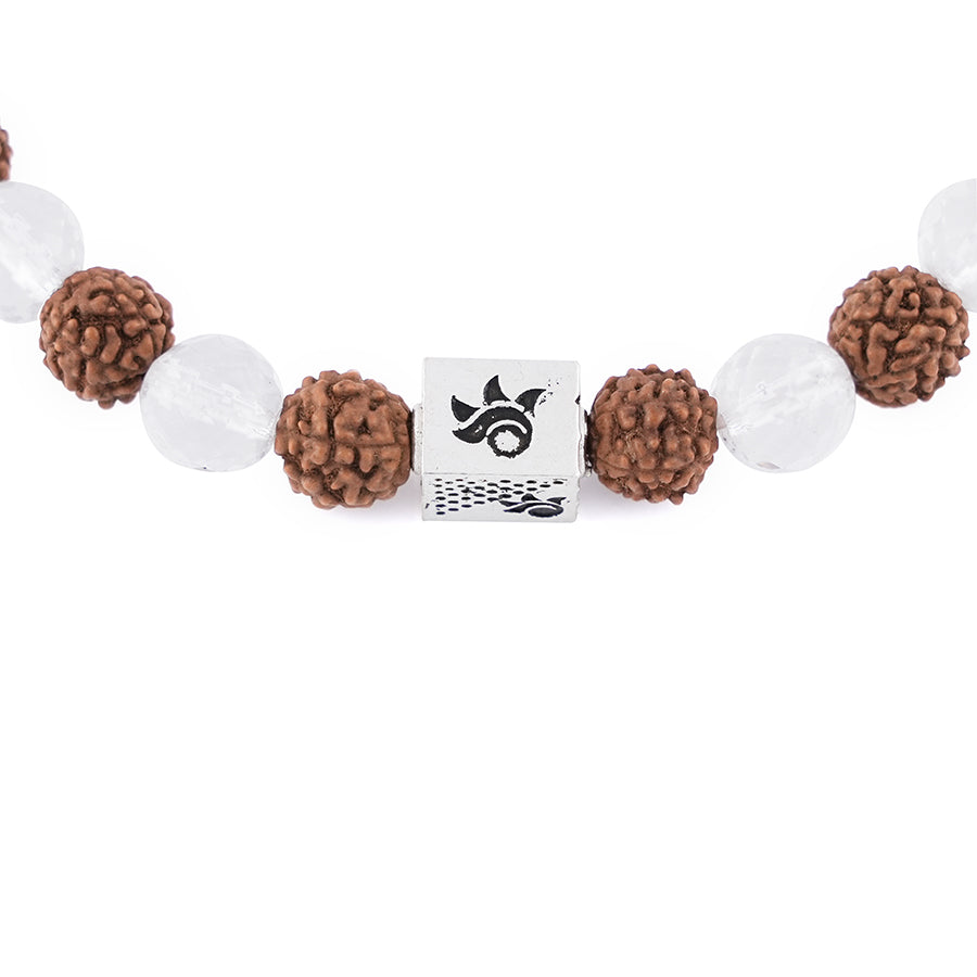 Prinjal Jewellers Rudraksha with Spatik Diamond Cut Beads Bracelet - view 5