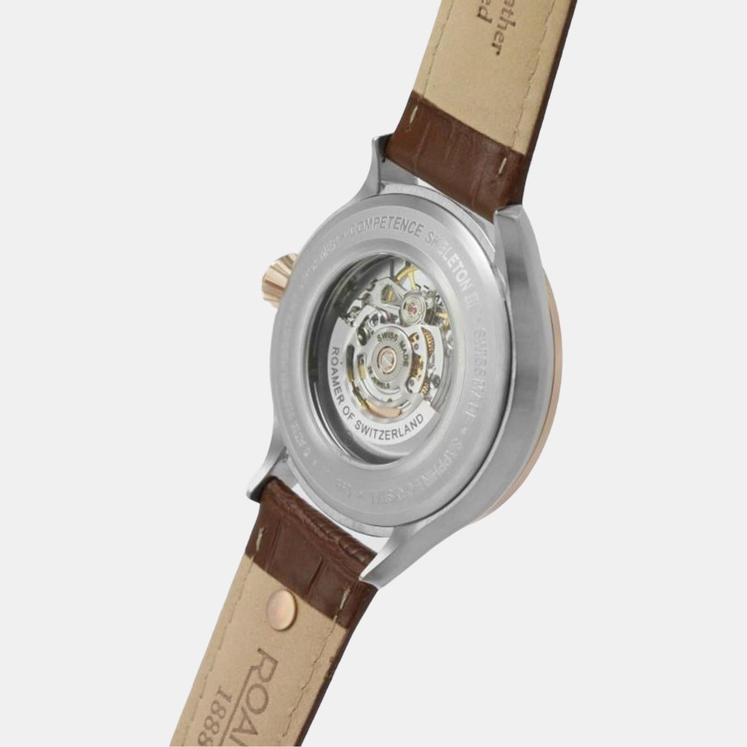Roamer Competence Skeleton Men Automatic Blue Dial Analog Leather Watch 101663 49 45 05N - view 2