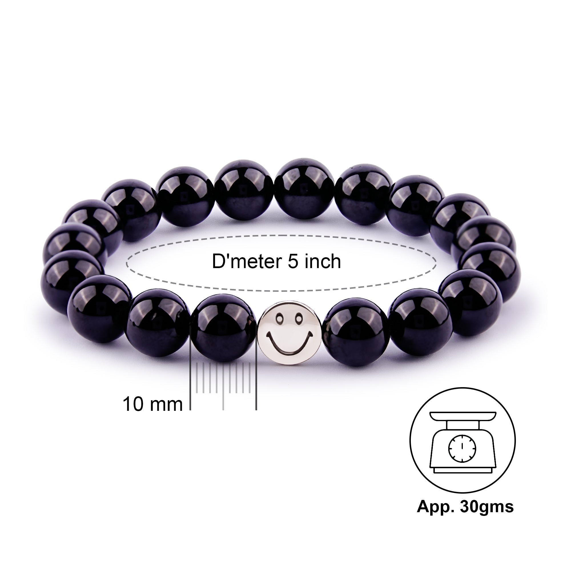 Gemsmantra Smile Bracelet - Black Tourmaline - view 2