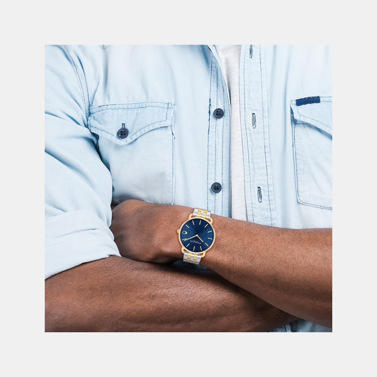 Coach Elliot Men Quartz Blue Dial Analog Stainless Steel Watch 14602748 - view 4