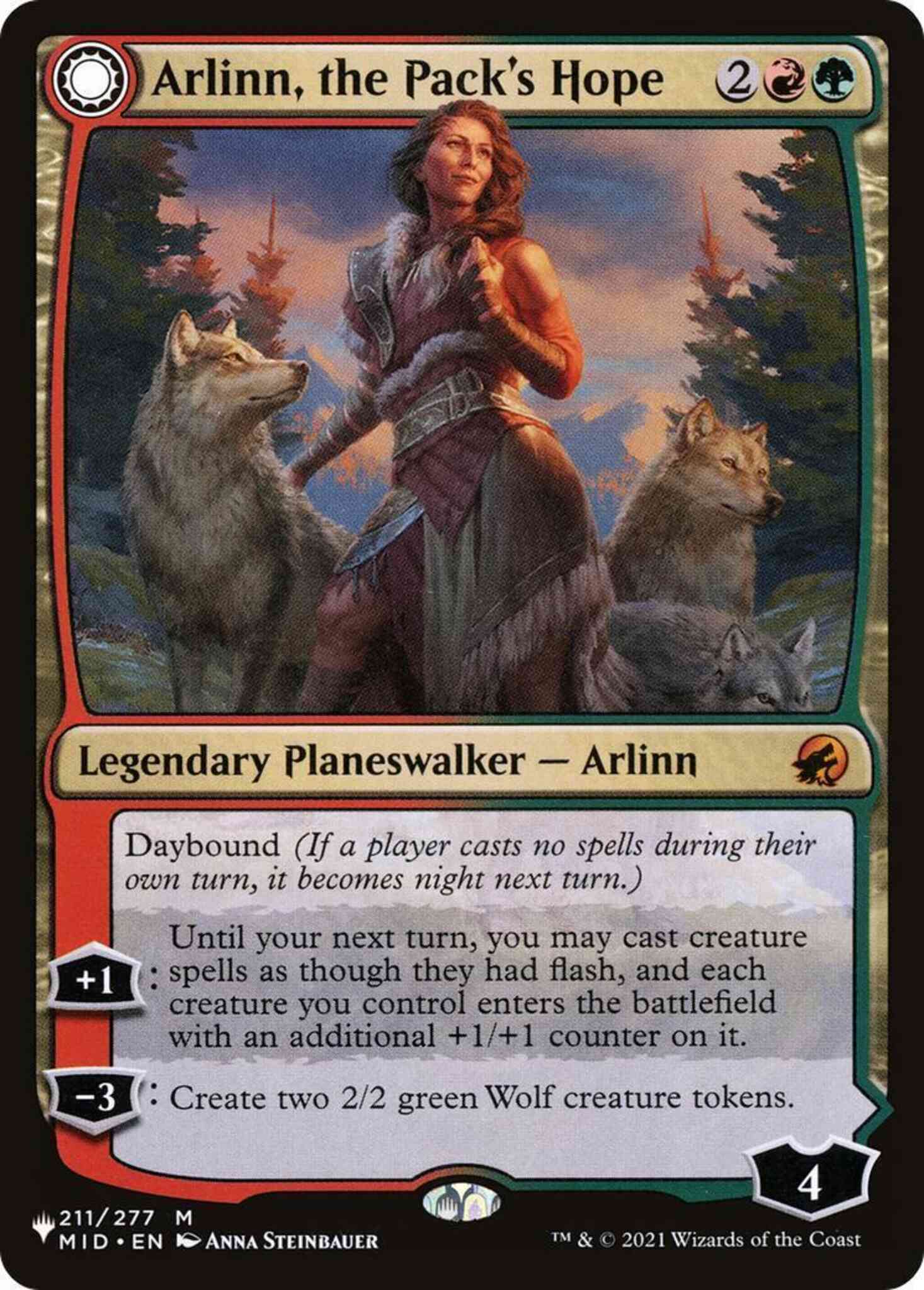 Mid-211 the list – Magic Arlinn, the Pack's Hope // Arlinn, the Moon's Fury [MID-211] [The List] [Non-Foil]