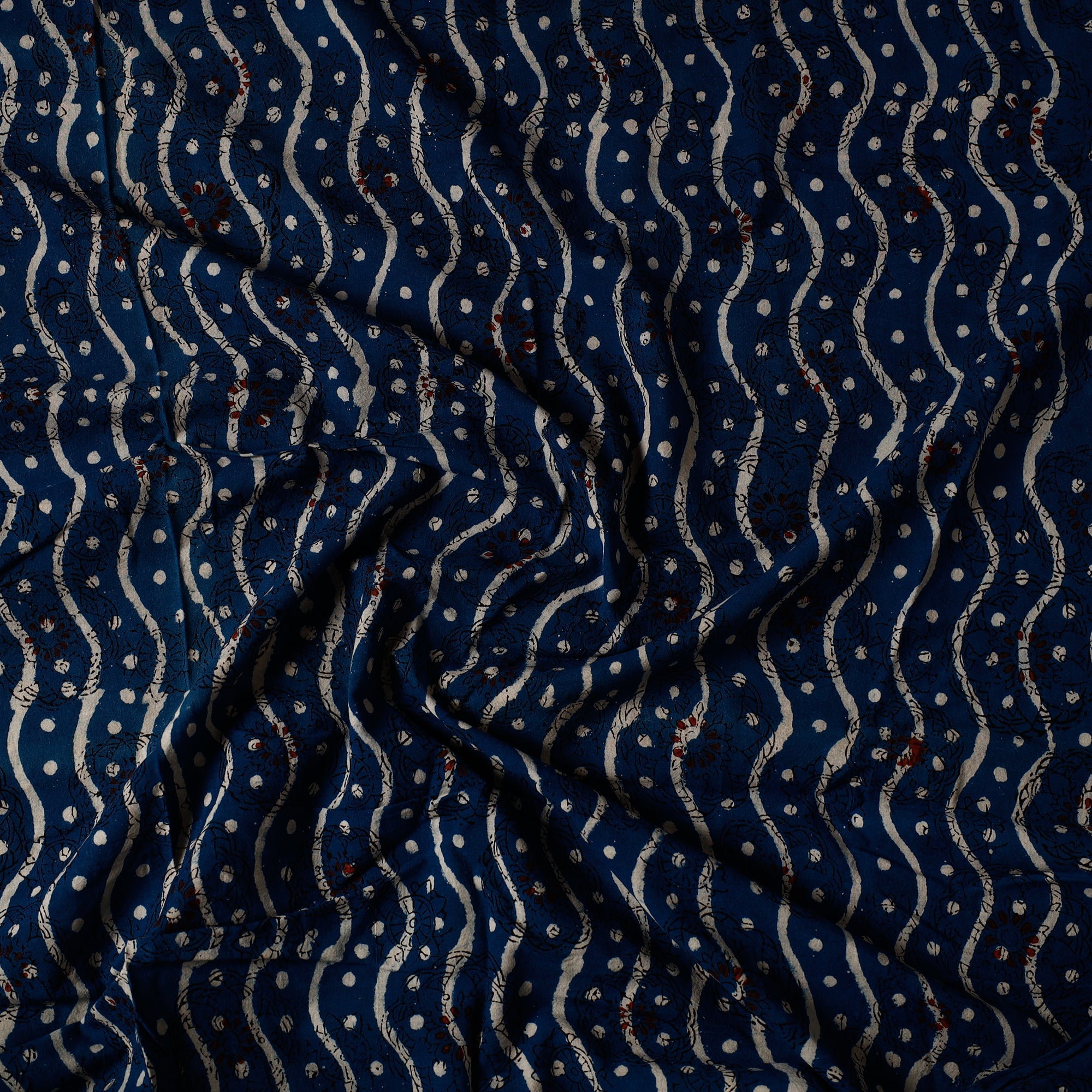 BAGRU DABU PRINTS Blue - Bagru Dabu Block Printed Cotton Precut Fabric (1 meter) 44 - view 2