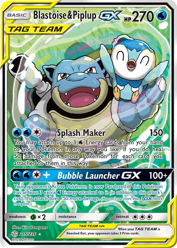 Rare ultra sm12-215 – Pokémon Blastoise & Piplup-GX - 215/236 - Rare Ultra [sm12-215] [Ultra]