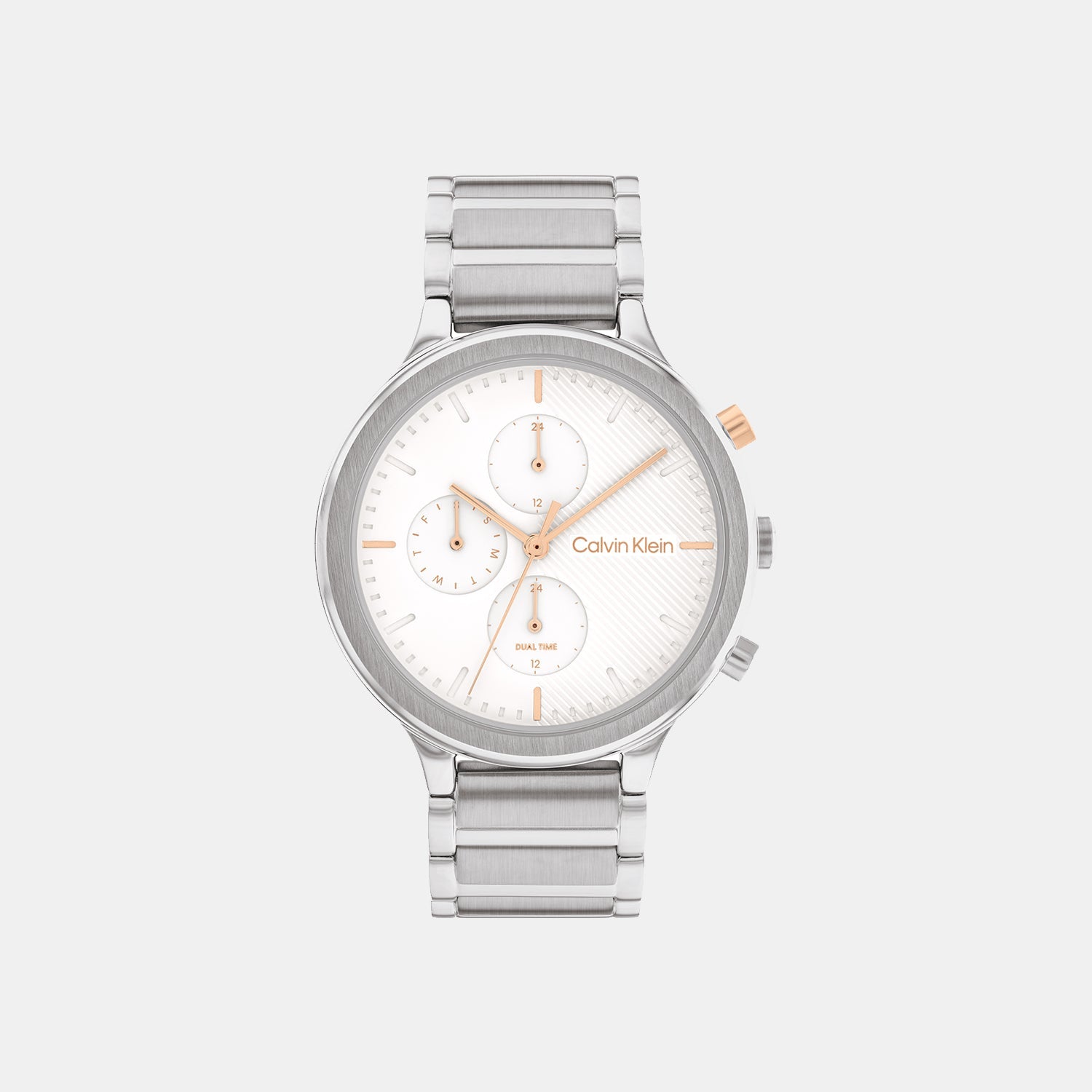 Calvin Klein Energize Women Quartz White Dial Chronograph Stainless Steel Watch 25200238