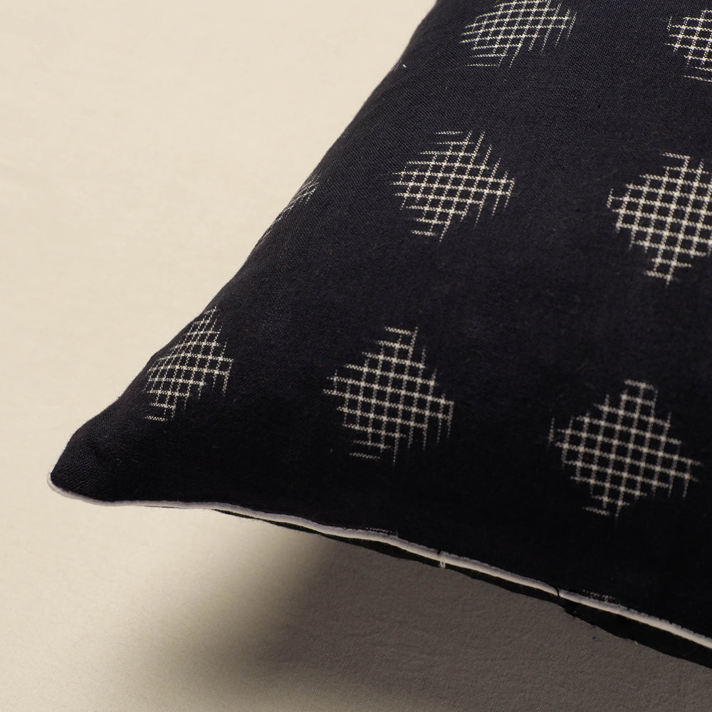 SOUTH KARGHA Black - Pochampally Ikat Cotton Cushion Cover (16 x 16 in) - view 2