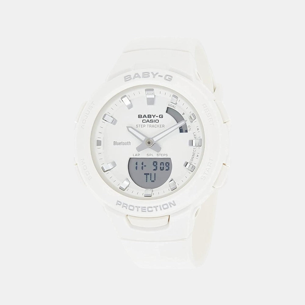 Casio Baby-G Women Quartz White Dial Analog-Digital Resin Watch BX149