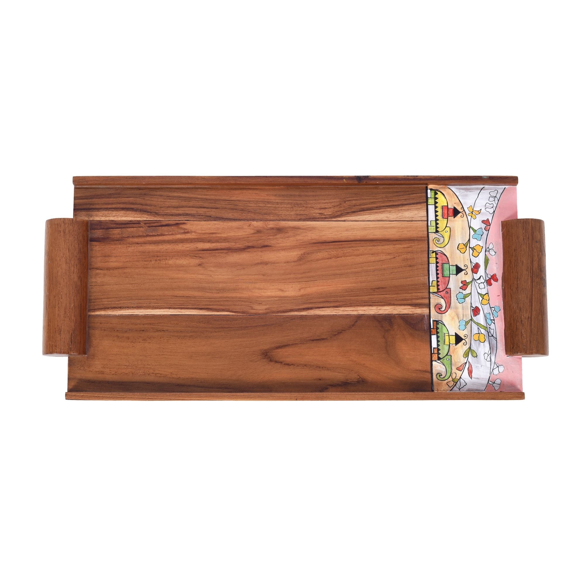 ART CREATIONS BY SUMAN SONTHALIA Brown - Exotic Elephants Handcrafted Serving Tray (16.5x7.5x1.5) - view 3