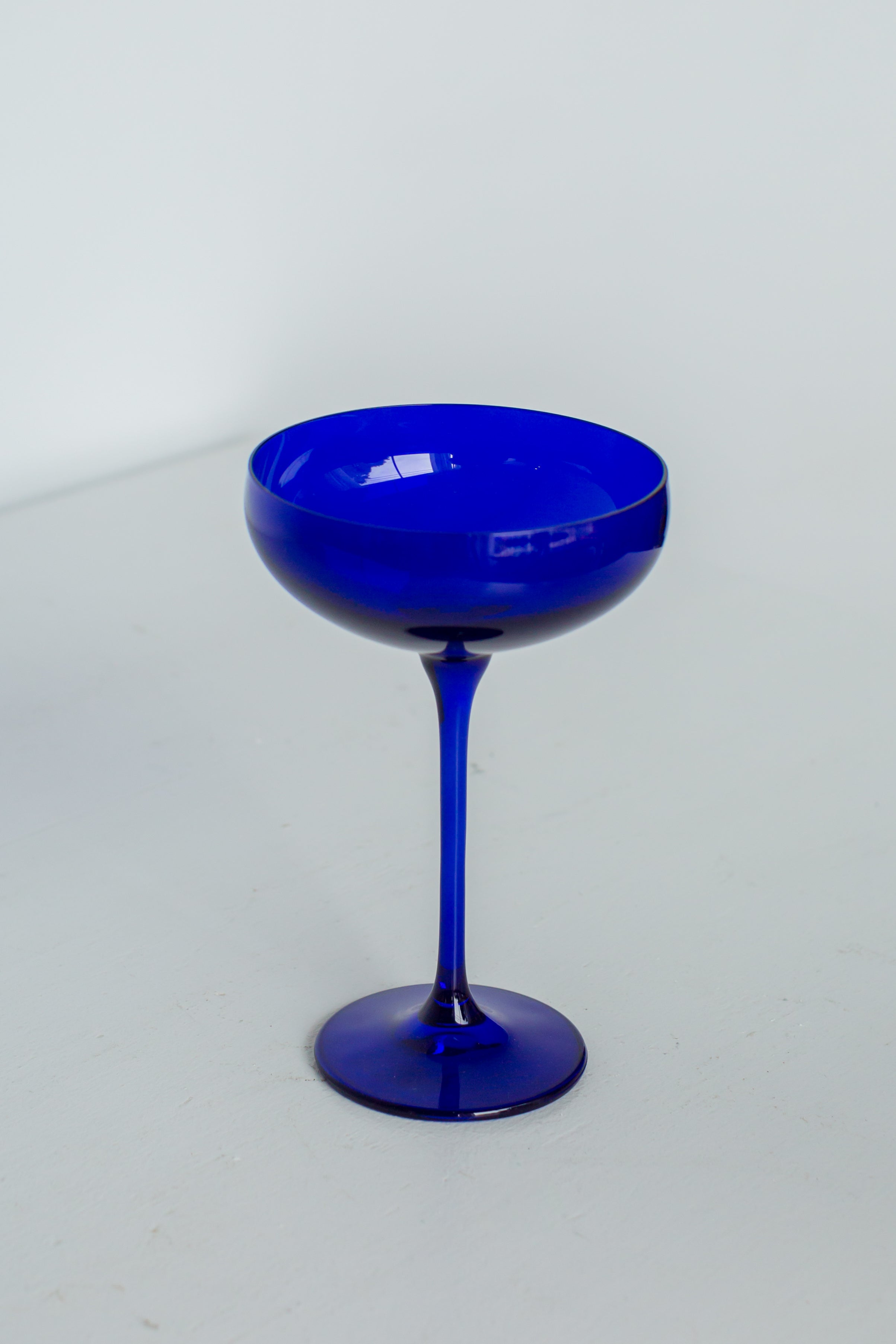 Estelle Colored Glass Estelle Colored Champagne Coupe Stemware - Set of 6 {Royal Blue} - view 3