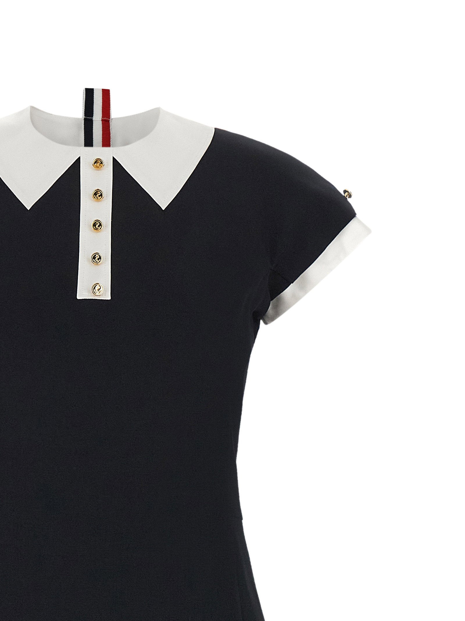 Thom Browne Polo Dress With Intarsia And Rwb Detail - view 3