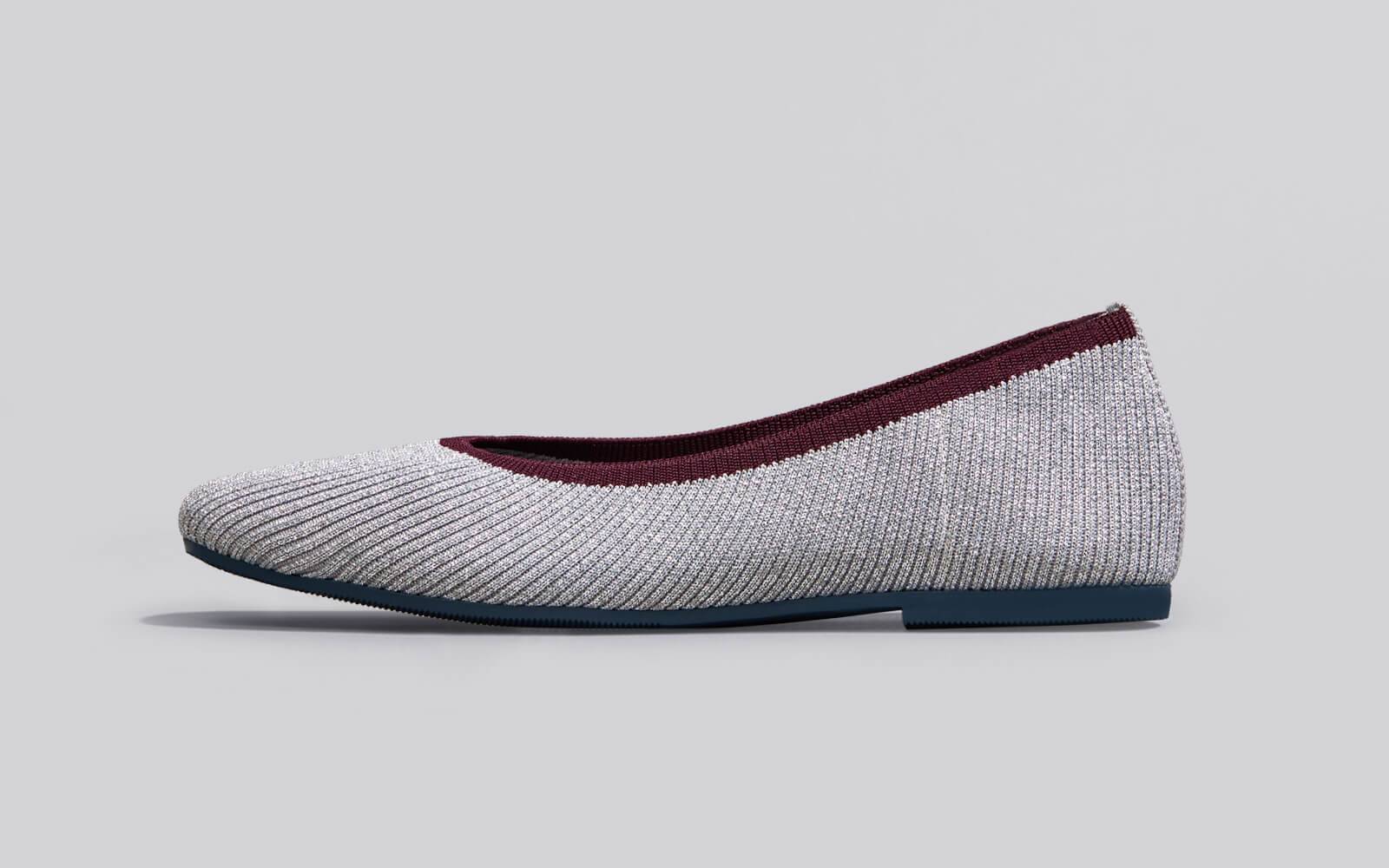 Neeman's Metallic Square Flats : Grey-Silver