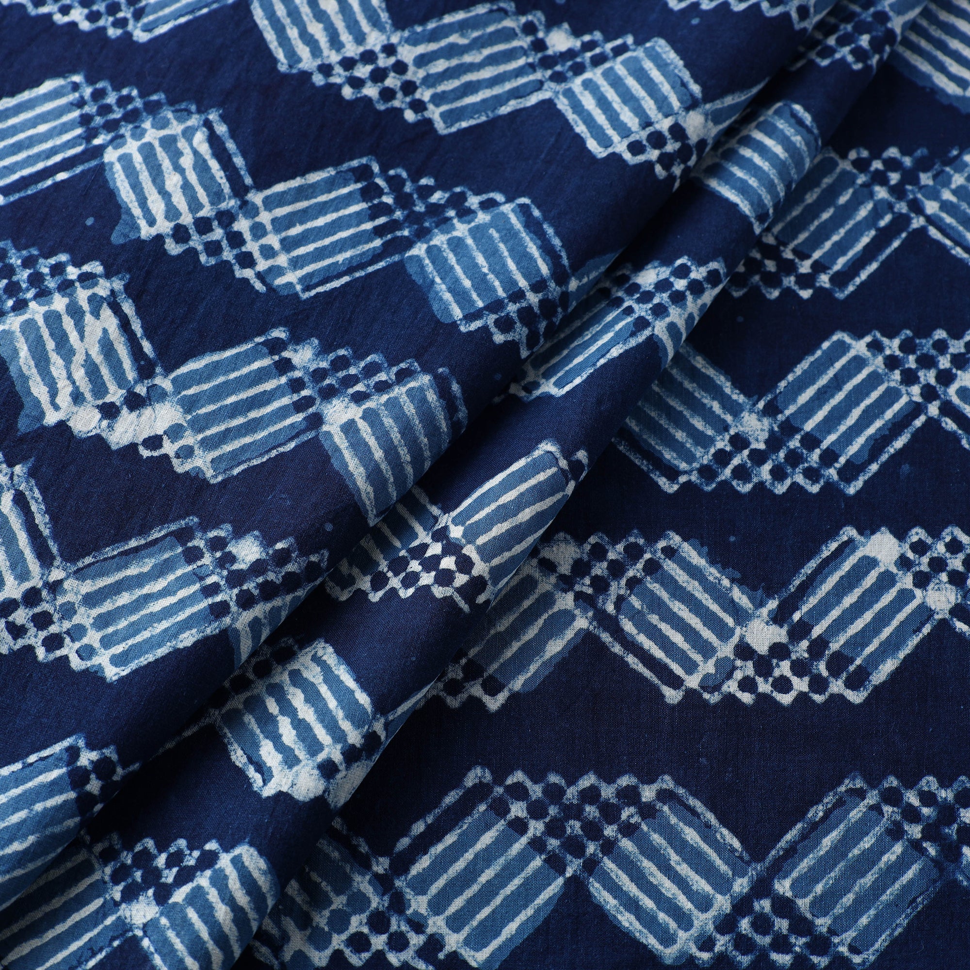 BAGRU DABU PRINTS Block Printed Cotton Indigo Dabu Bagru Fabric 02 - view 2