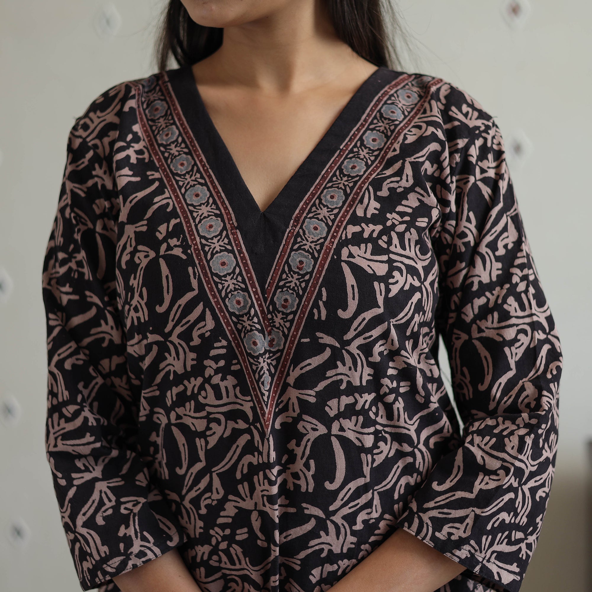 ITOKRI CASUALS Black - Block Printed Cotton Ajrakh Kurta Set 03 - view 7