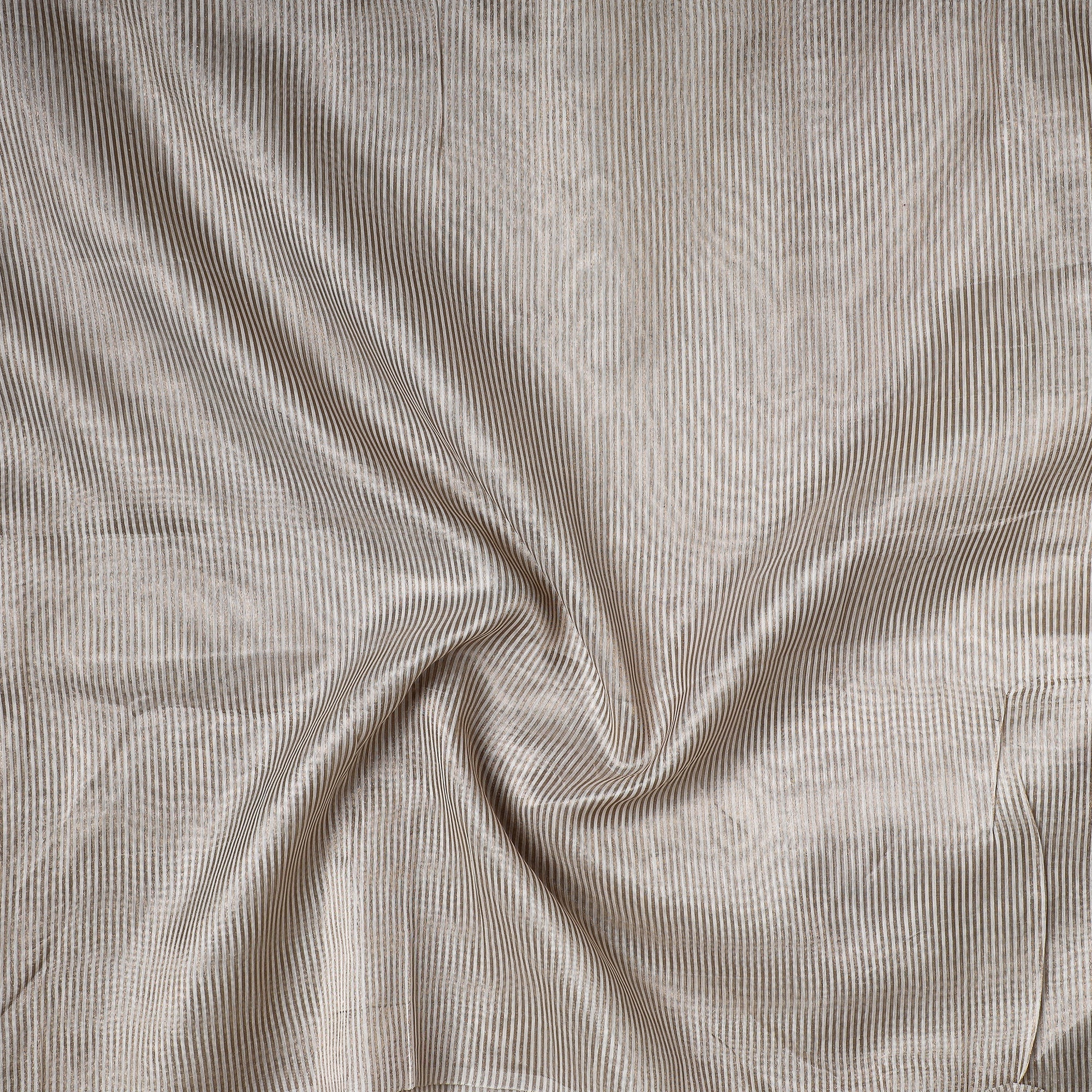 CHANDERI BY RAUPH KHAN Beige - Traditional Chanderi Silk Handloom Precut Fabric - view 2