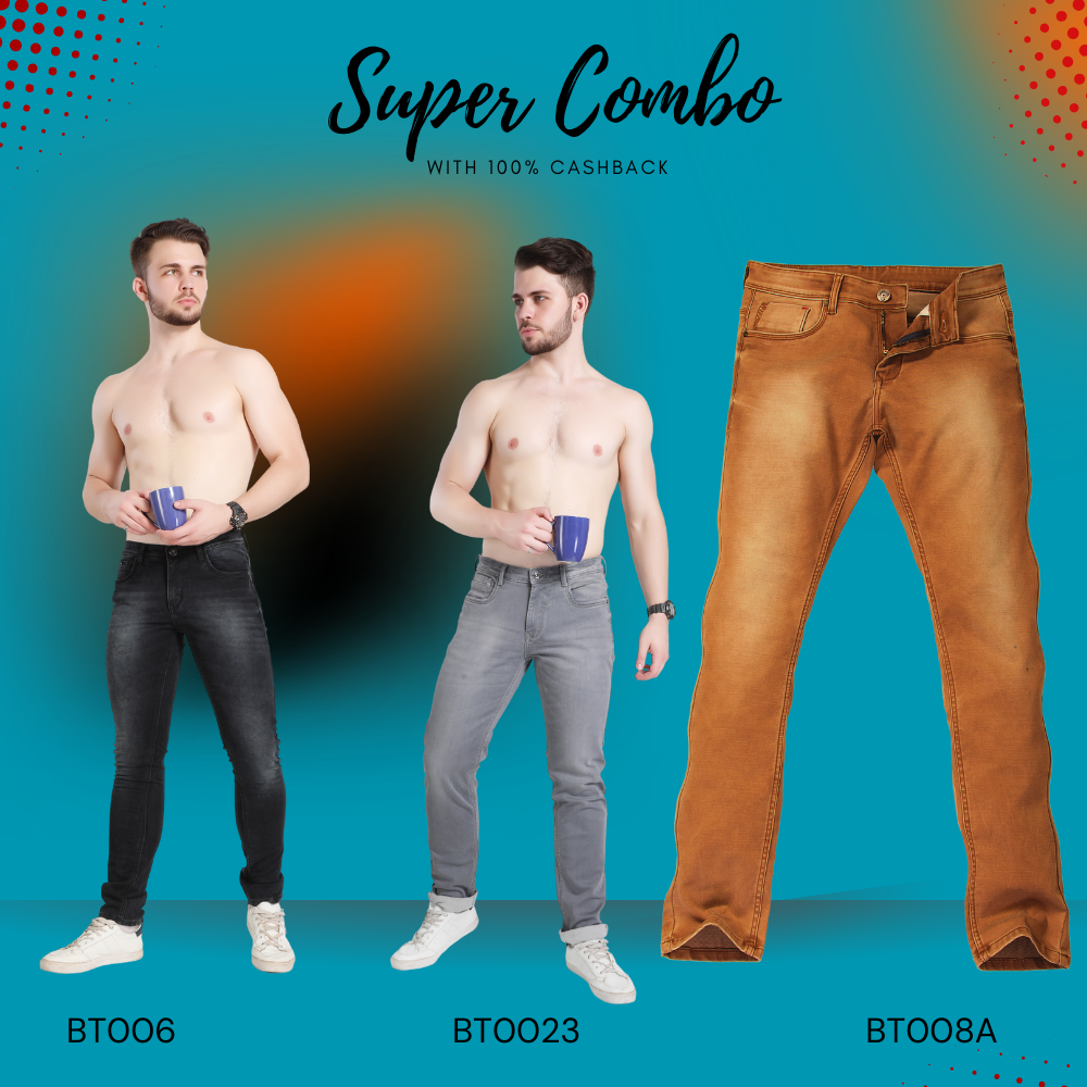 Buy Bundle of 3 Imported Quality Jeans with 100% Cashback by BlackTree