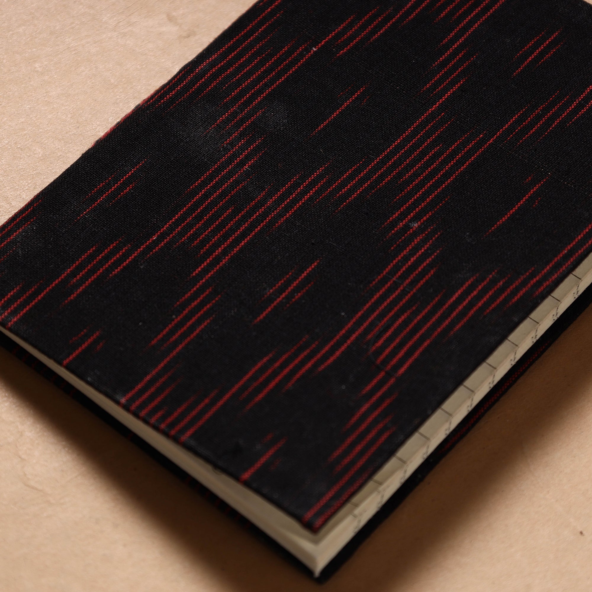 CHUTNEY CRAFT STUDIO Black - Ikat Fabric Cover Handmade Paper Notebook (7 x 5 in) - view 2