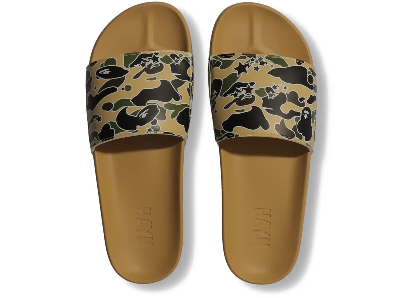 BAPE A Bathing Ape Hayn Slide Yellow Sta Camo