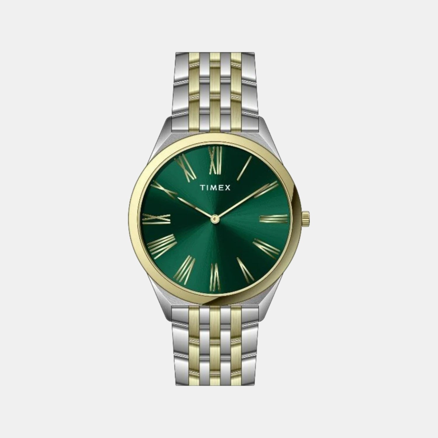 Timex Fashion Men Quartz Green Dial Analog Stainless Steel Watch TWEG27903