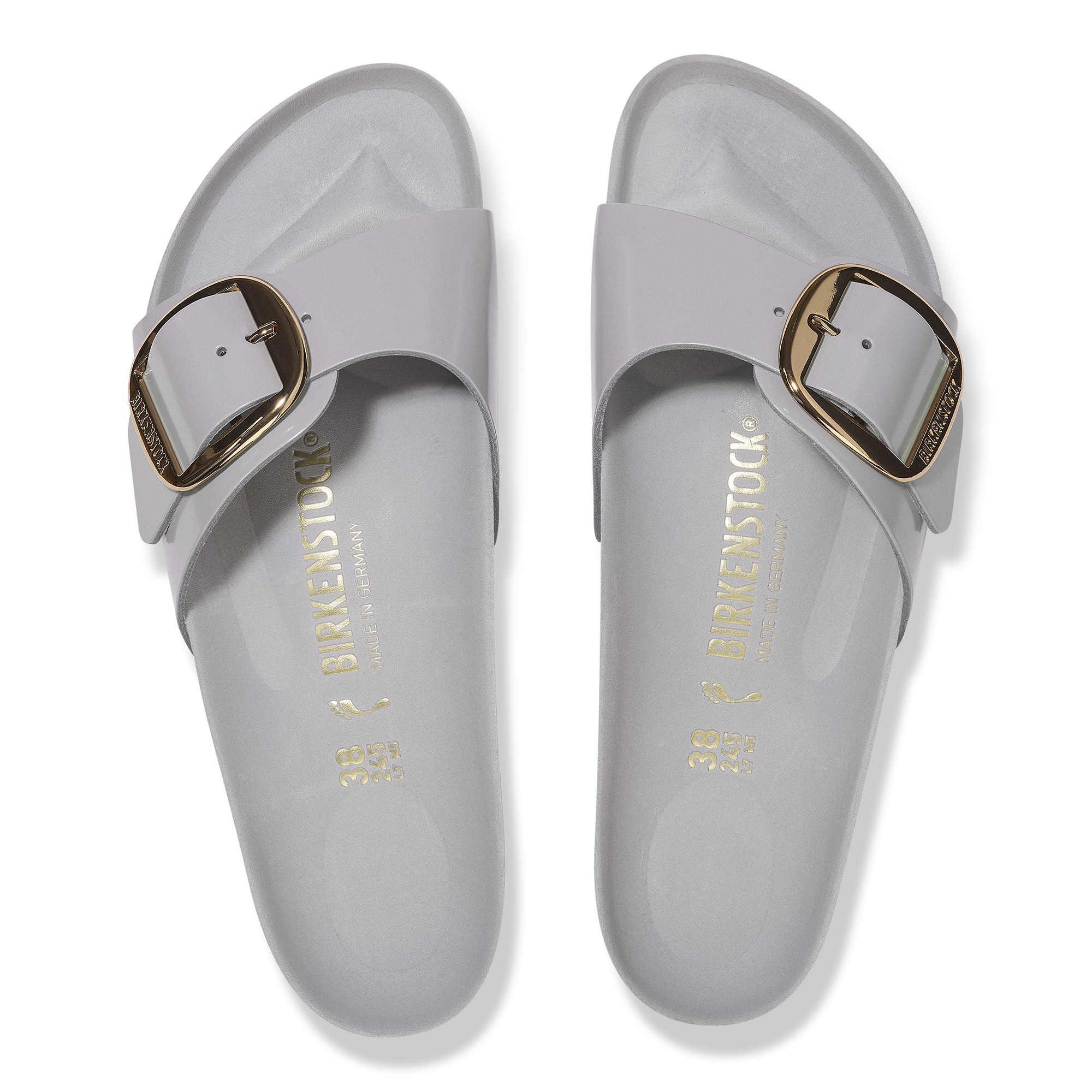 Birkenstock Madrid Big Buckle Natural Leather Patent